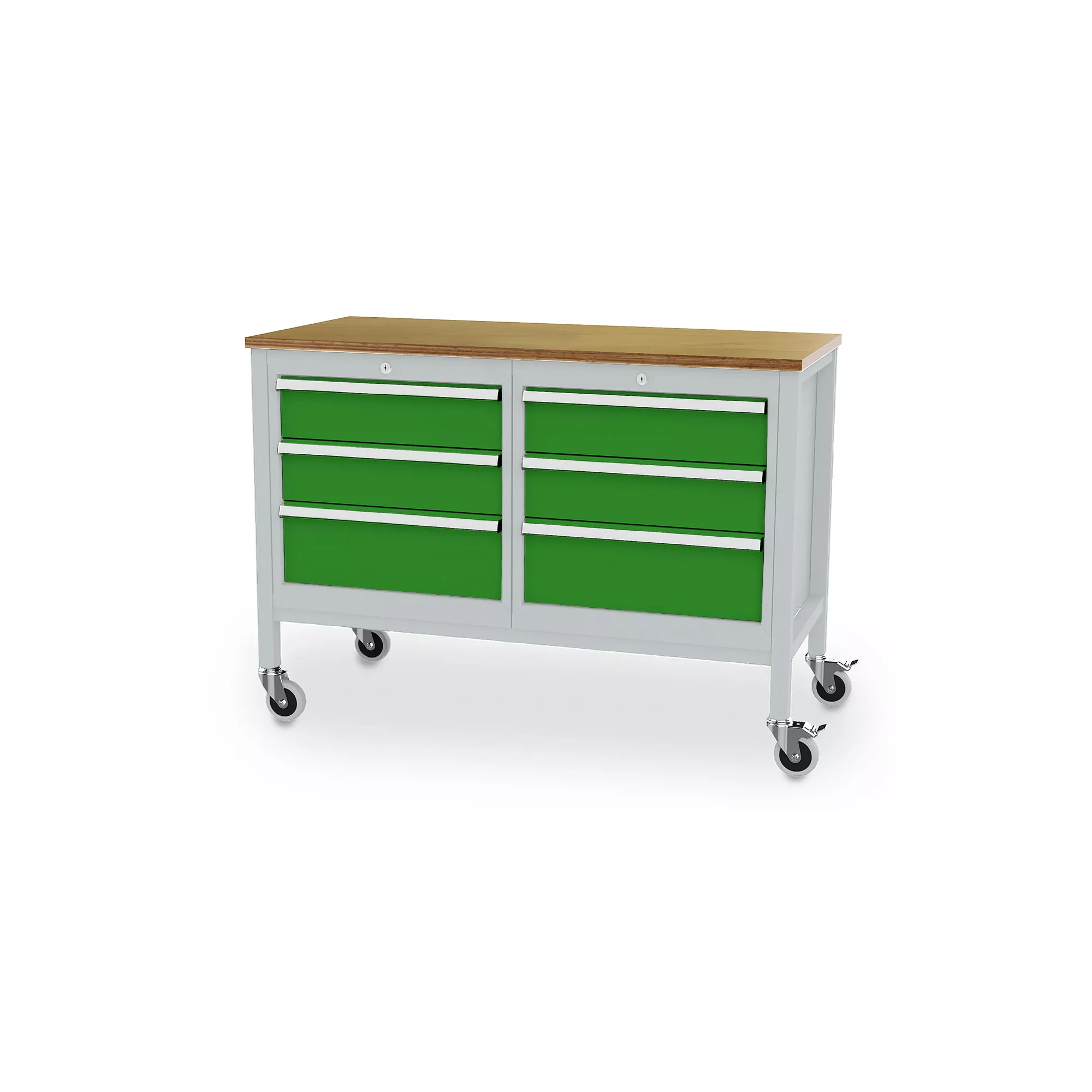 Mobile workbench - 6 drawers - 1300 x 600 x 960 mm (W x D x H)