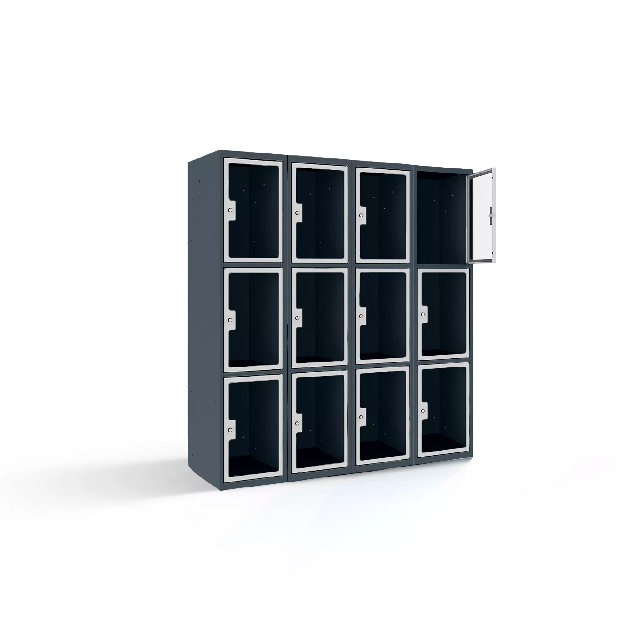 Vestiaire multicases 12 portes en plexiglas - 120 cm de largeur