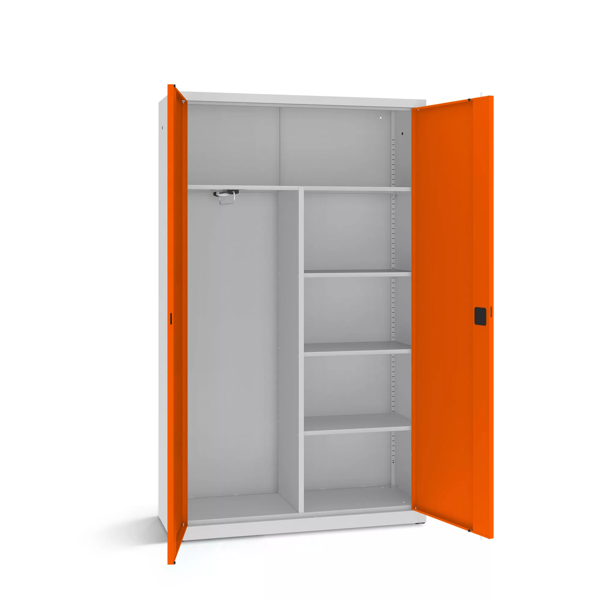 Metal office cabinet - shelves rail - 120 cm wide