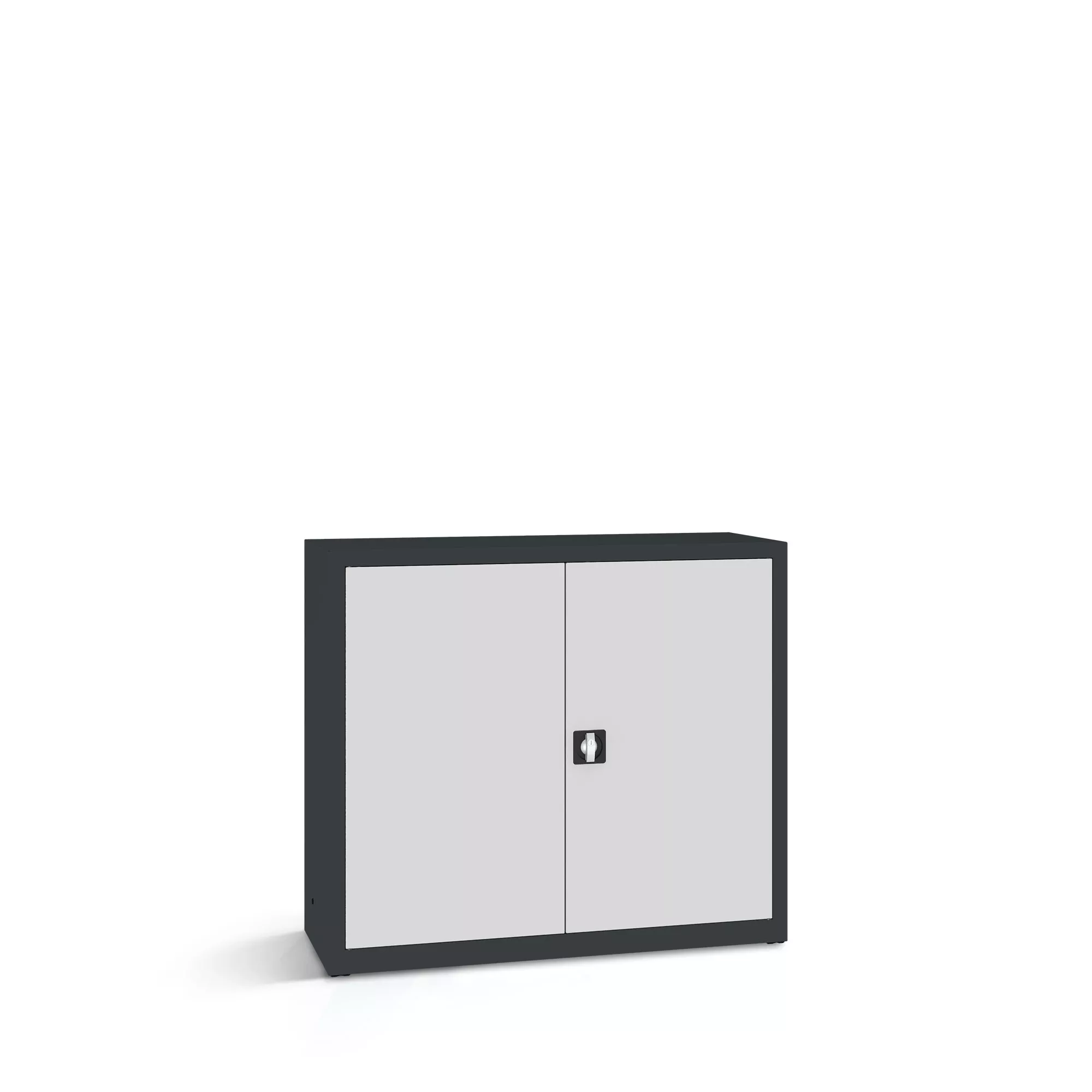 Low metal cabinet with shelves - 120 cm wide
