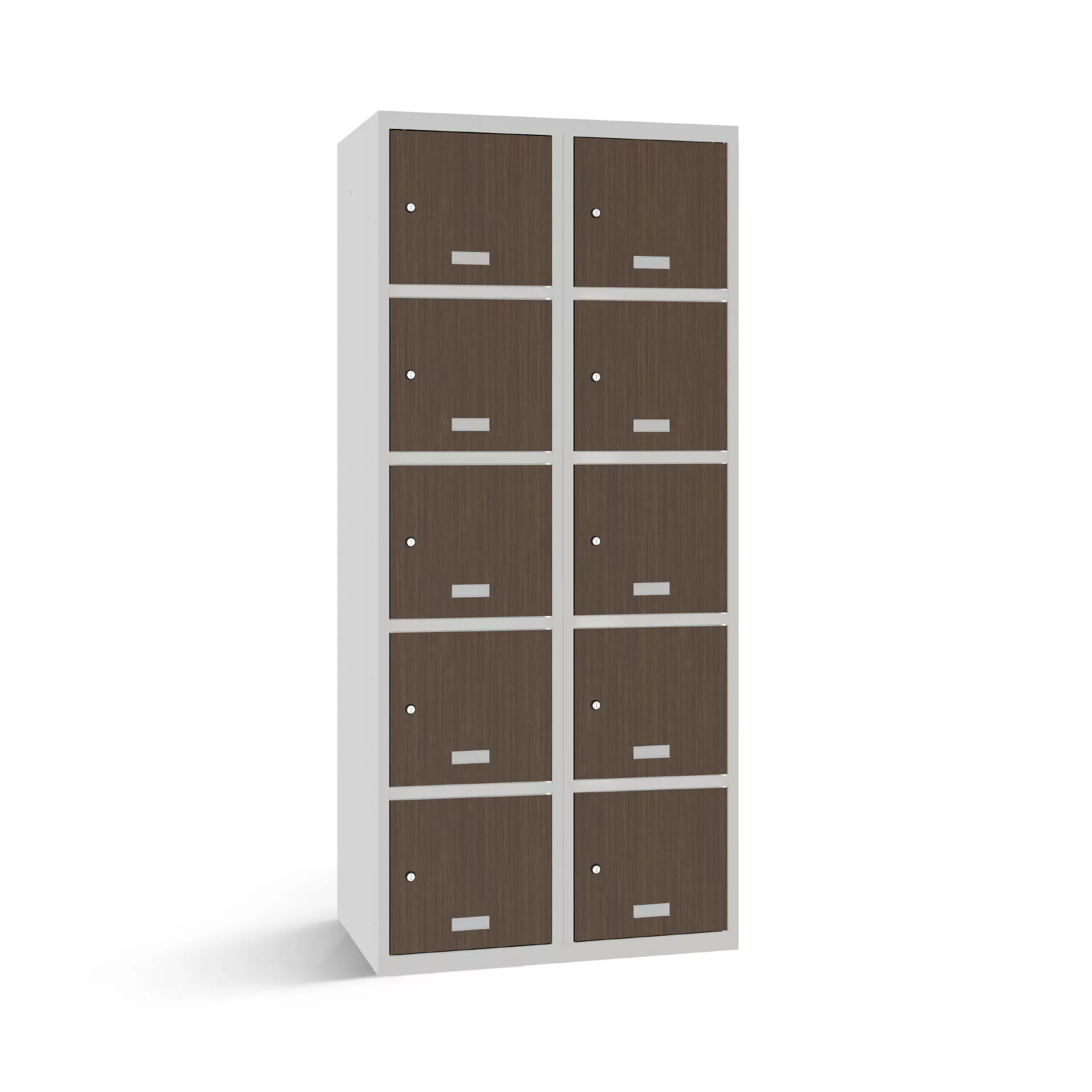 Vestiaire multicase avec 10 portes aspect bois – largeur 80 cm