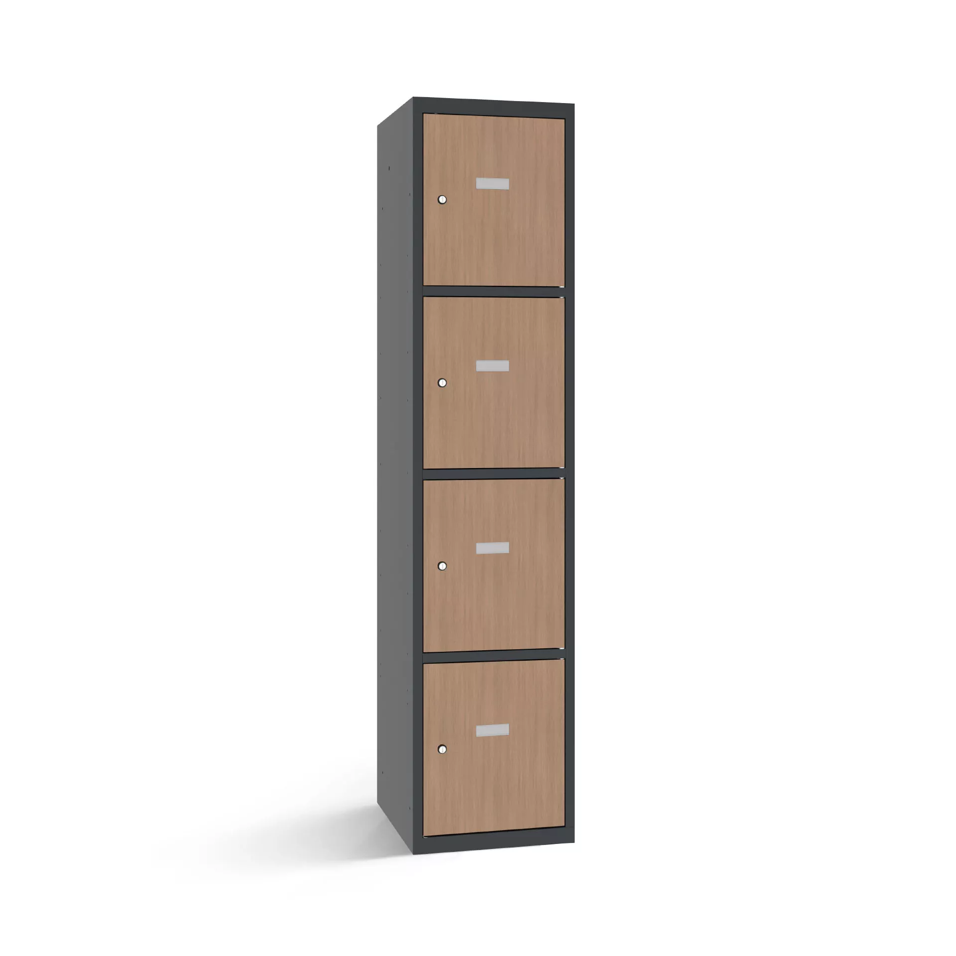 Vestiaire multicase avec 4 portes aspect bois – largeur 40 cm