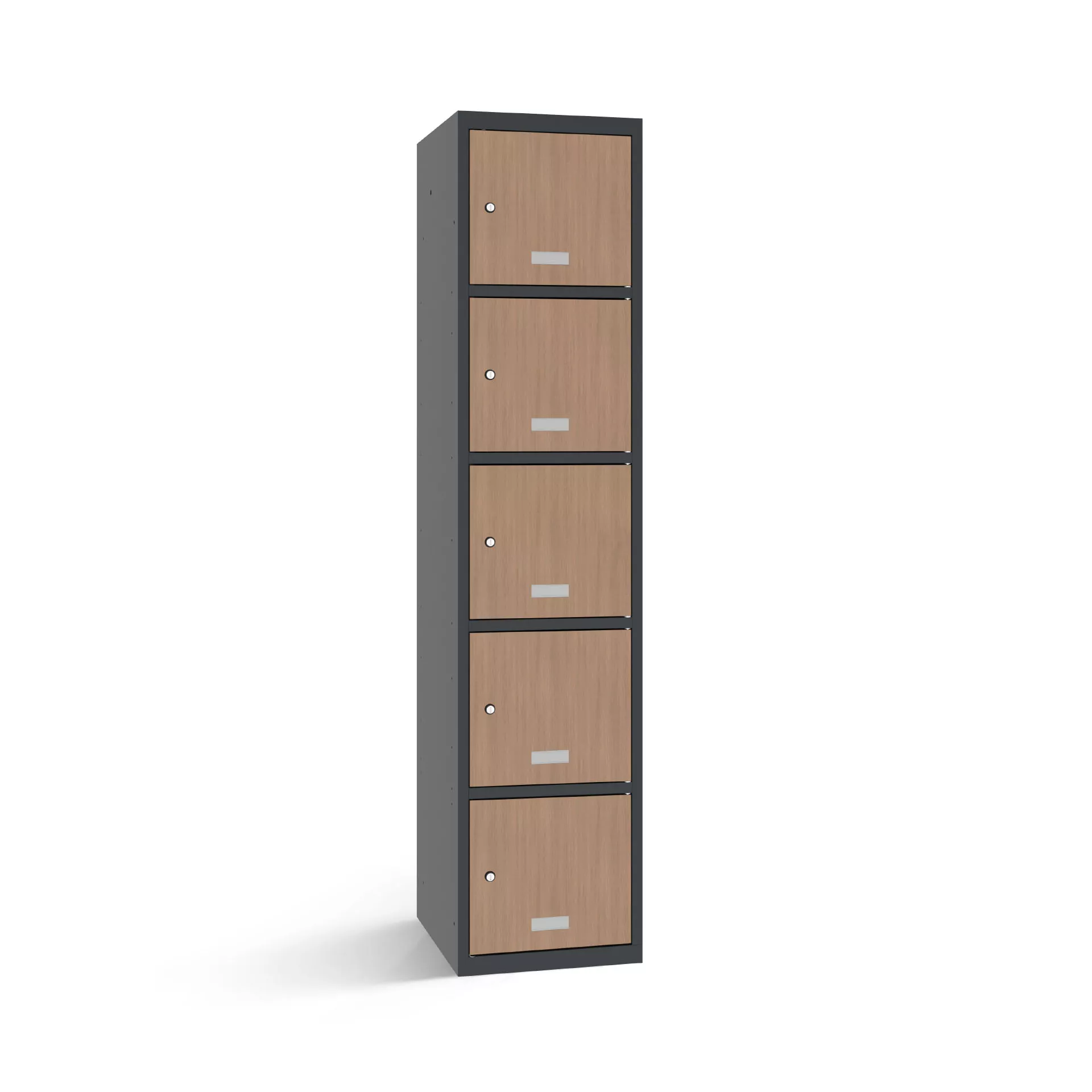 Vestiaire multicase avec 5 portes aspect bois – largeur 40 cm