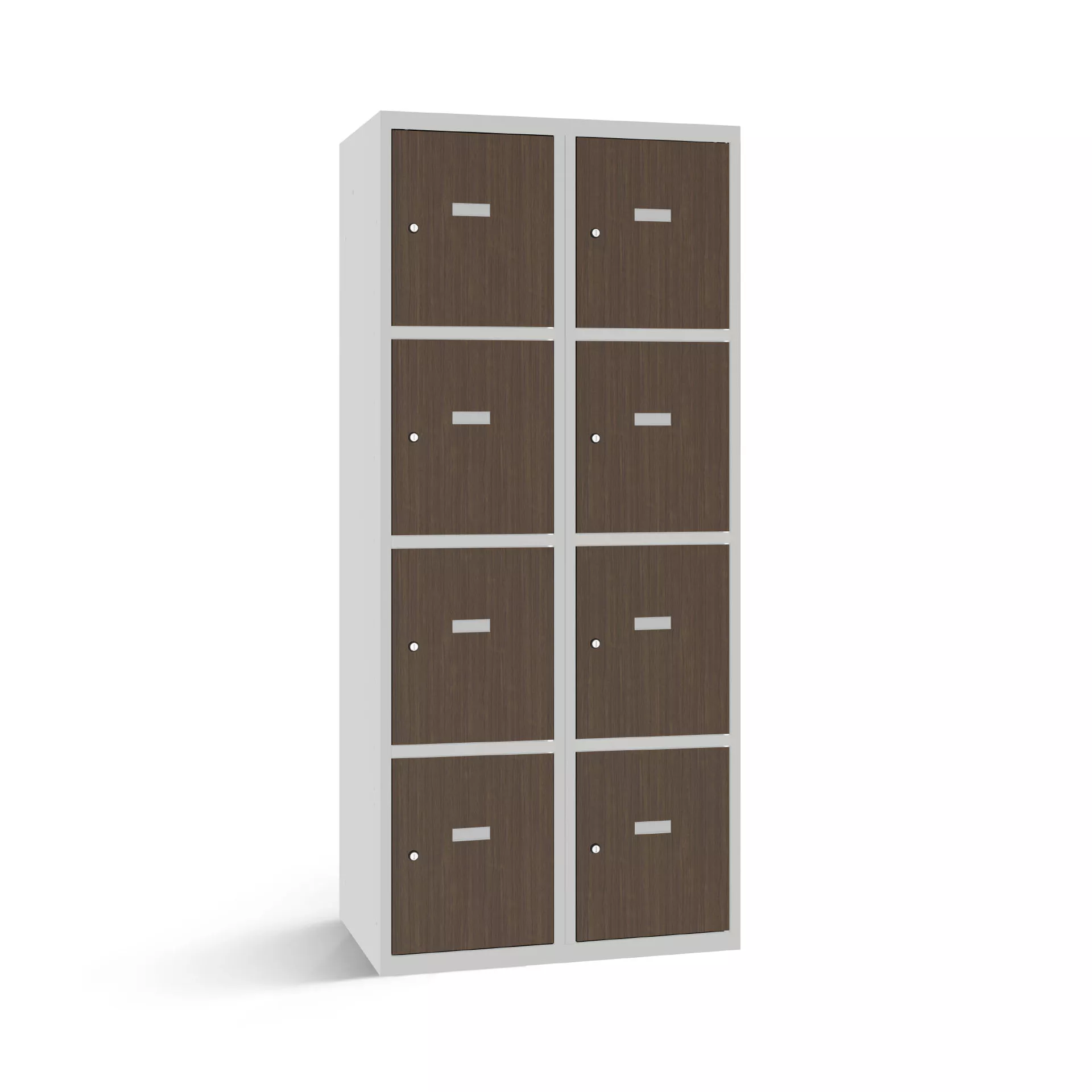 Vestiaire multicase avec 8 portes aspect bois – largeur 80 cm