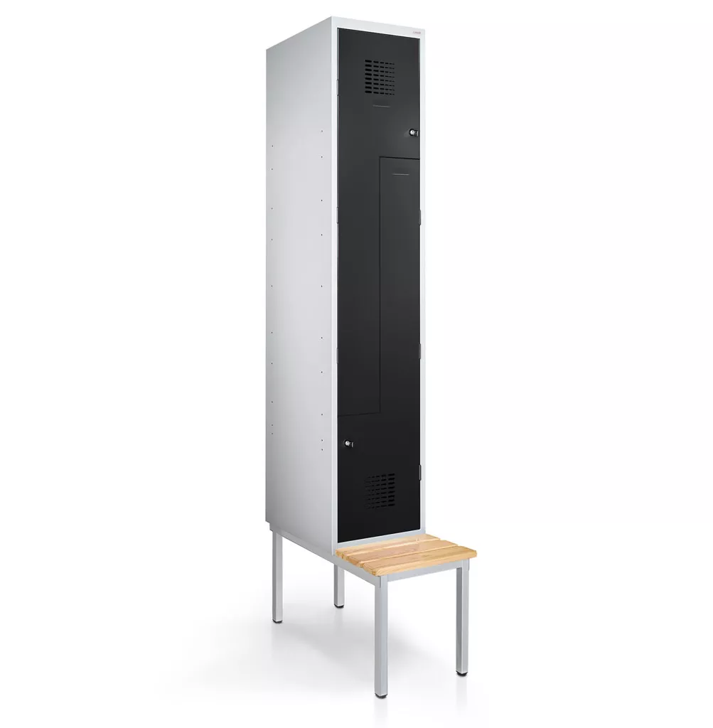 Vestiaire en L métallique - 2 portes - 30 cm de largeur