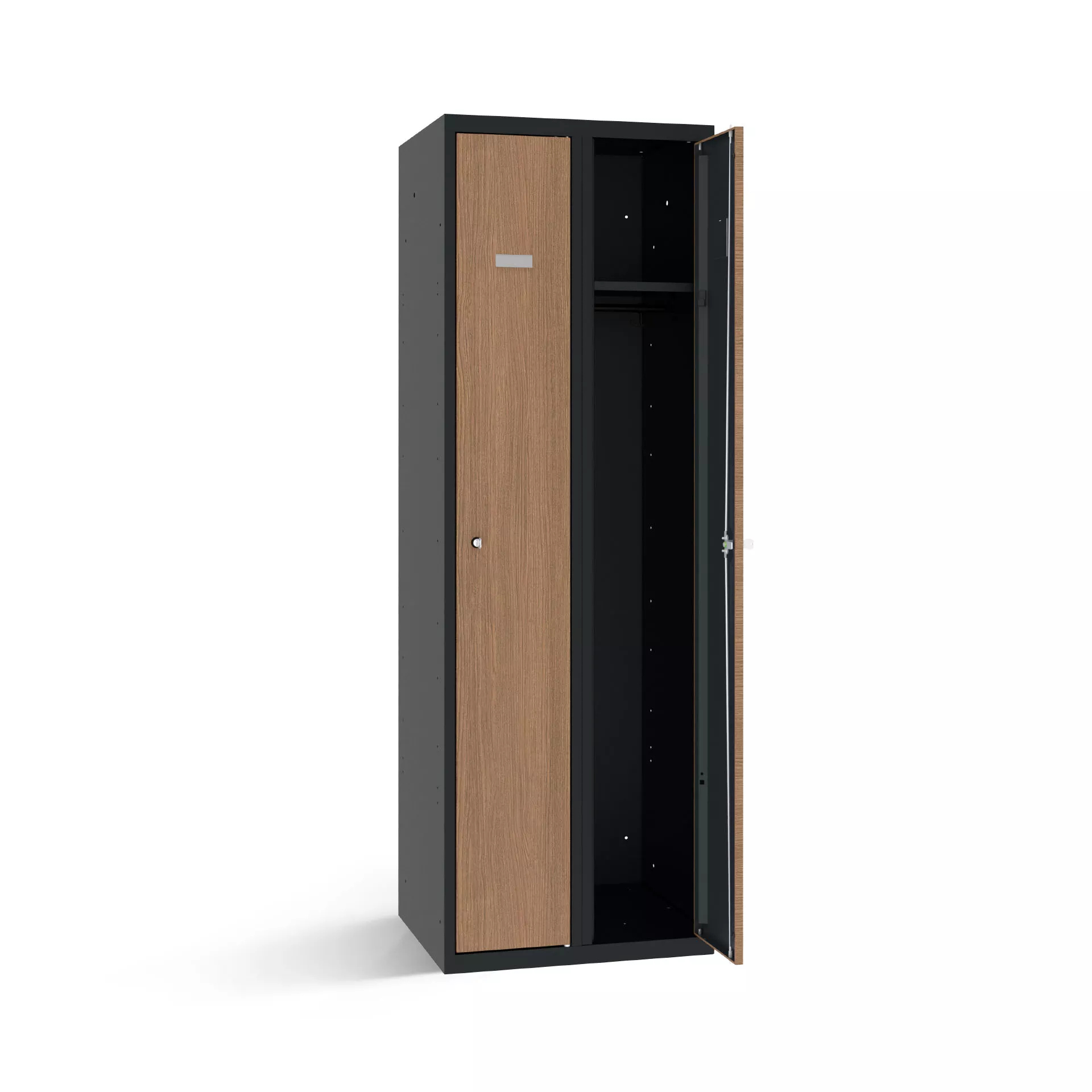 Vestiaire industrie propre 2 portes avec portes aspects bois - largeur 60 cm