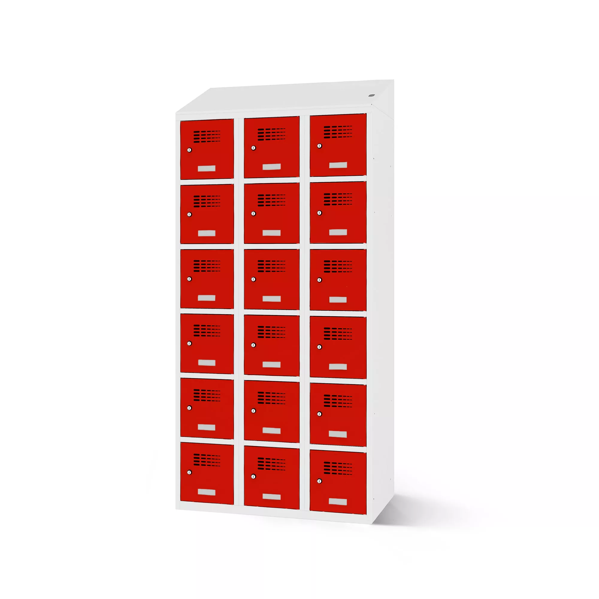 Vestiaire multicases 18 compartiments avec fonction de recharge - 90 cm de largeur