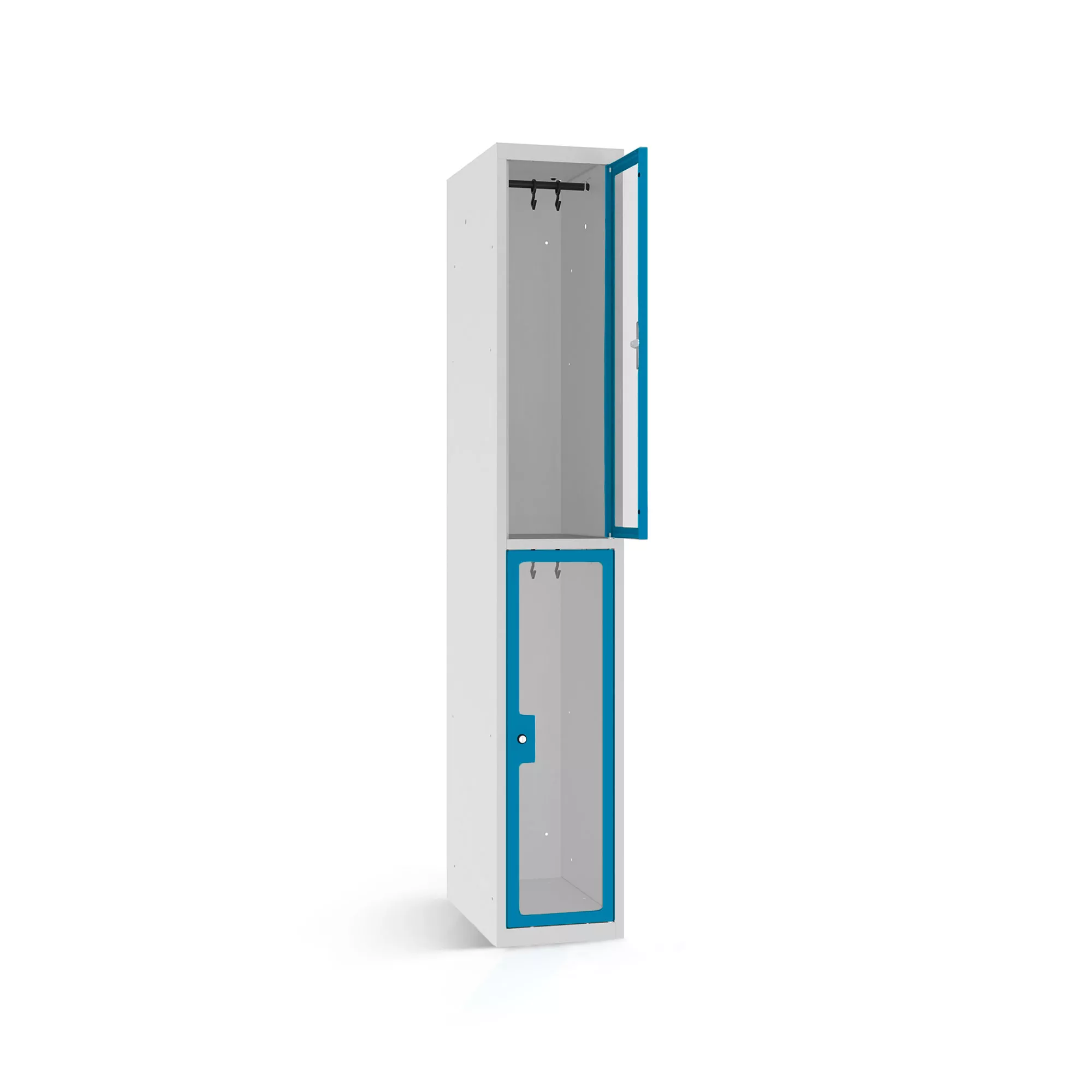 Wardrobe locker 2 plexiglass doors width 30 cm