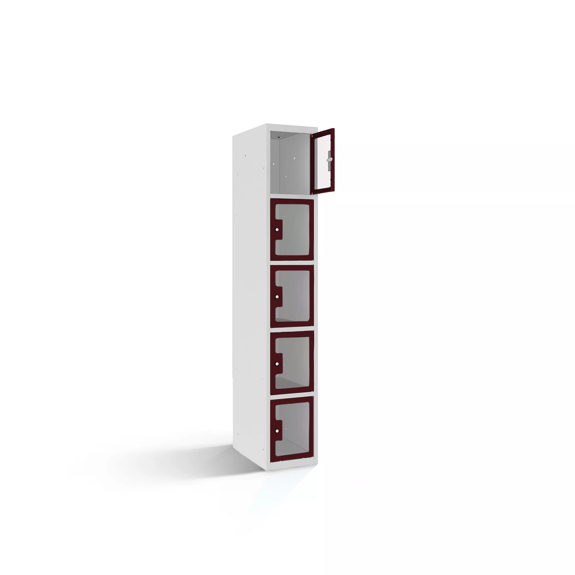 Vestiaire multicases 5 portes en plexiglas - 30 cm de largeur