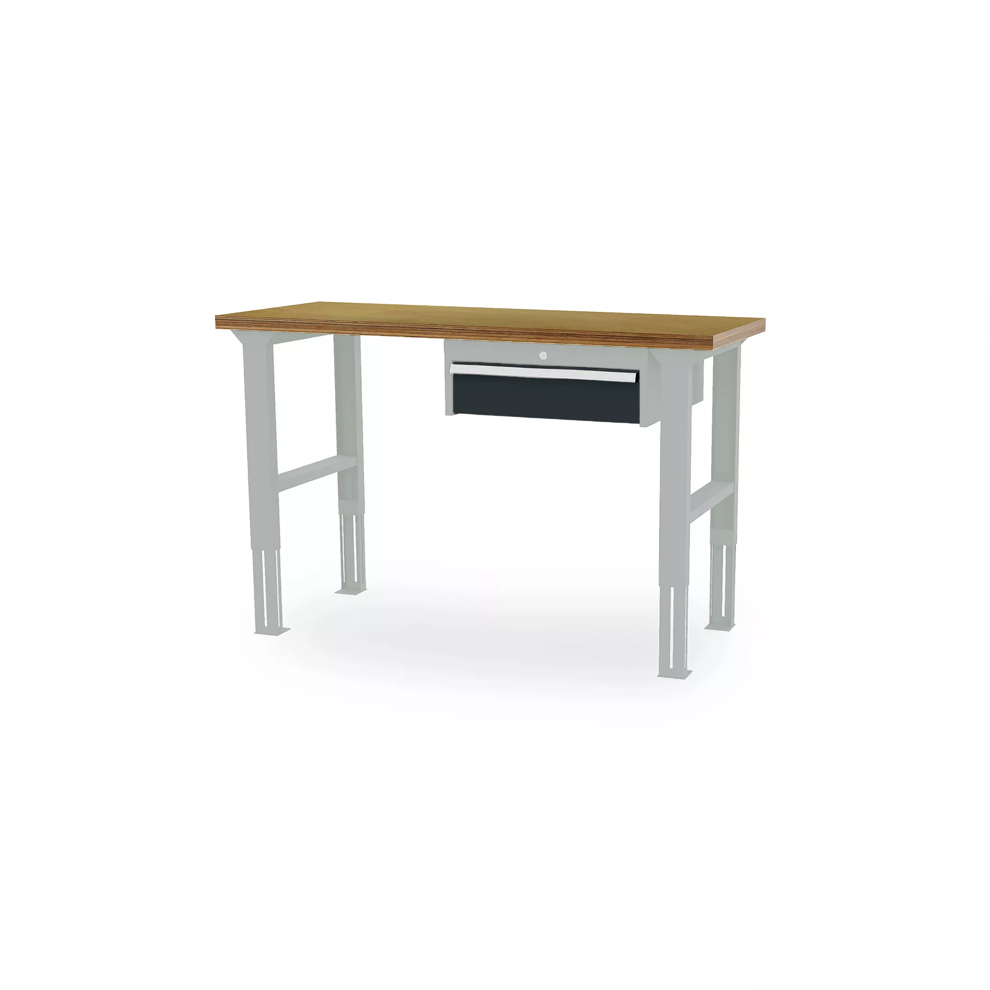 Workshop workbench - ergonomic height-adjustable - 1 drawer - 1500 x 600 x 760-1060 mm
