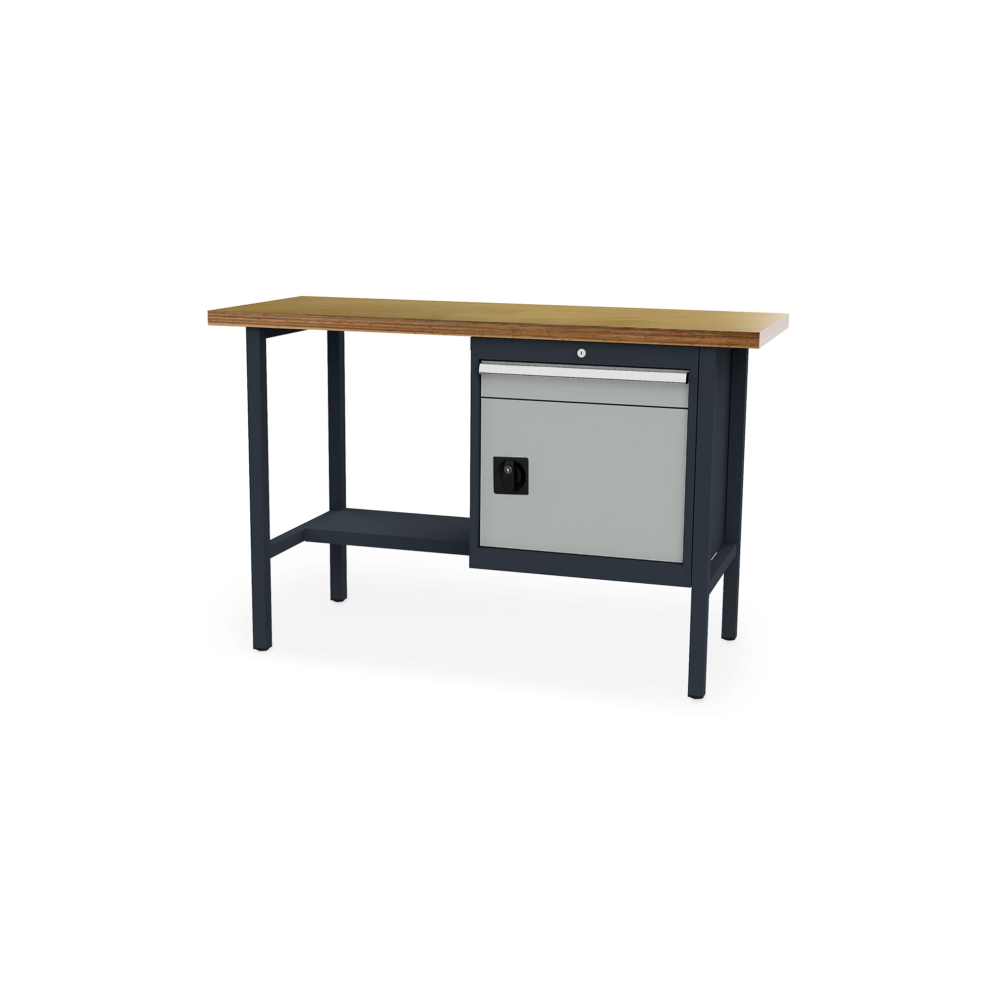 Professional workbench - sliding drawer and lockable compartment - 1500 x 600 x 960 mm (W x D x H)