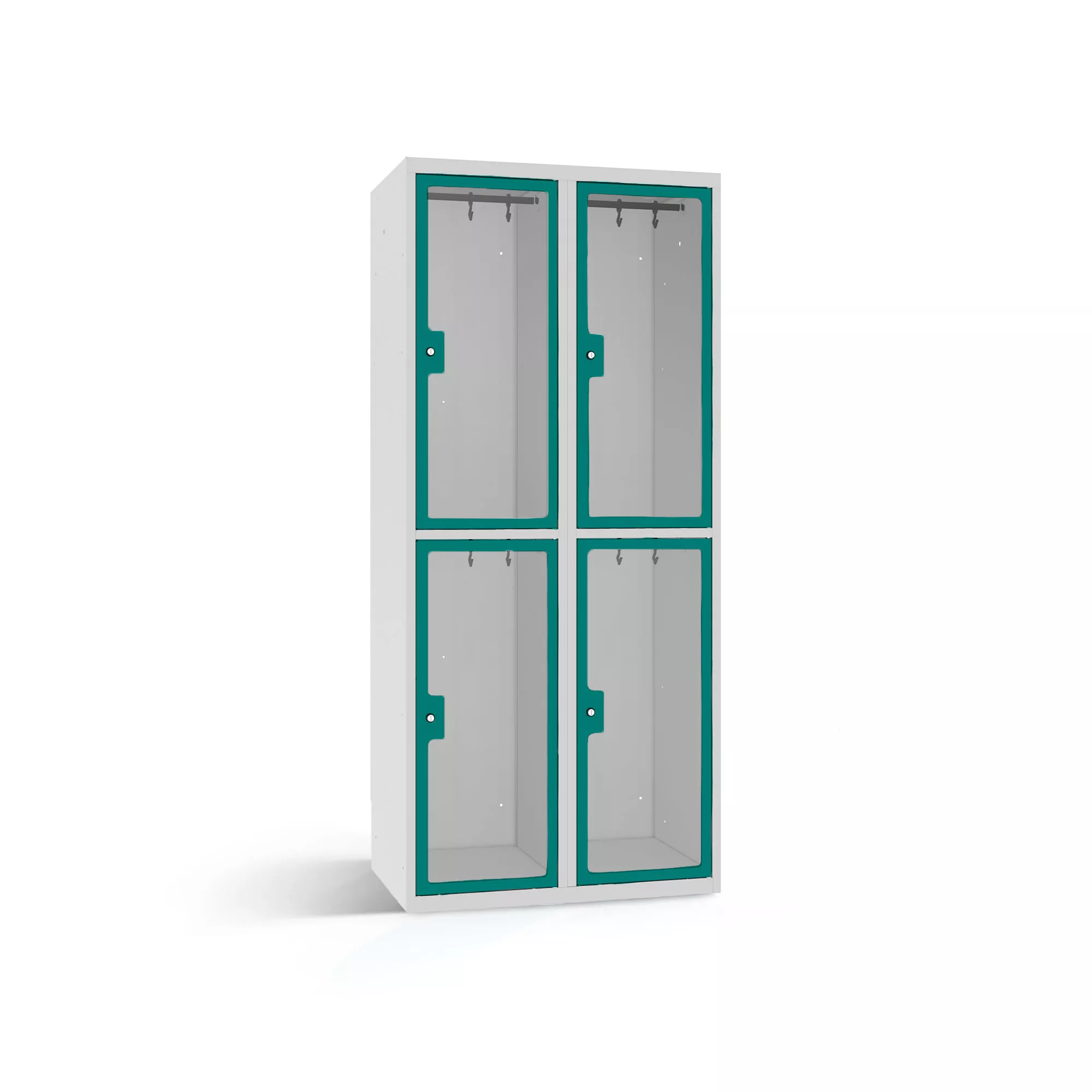 Vestiaire métallique 4 portes en plexiglas - 80 cm de largeur