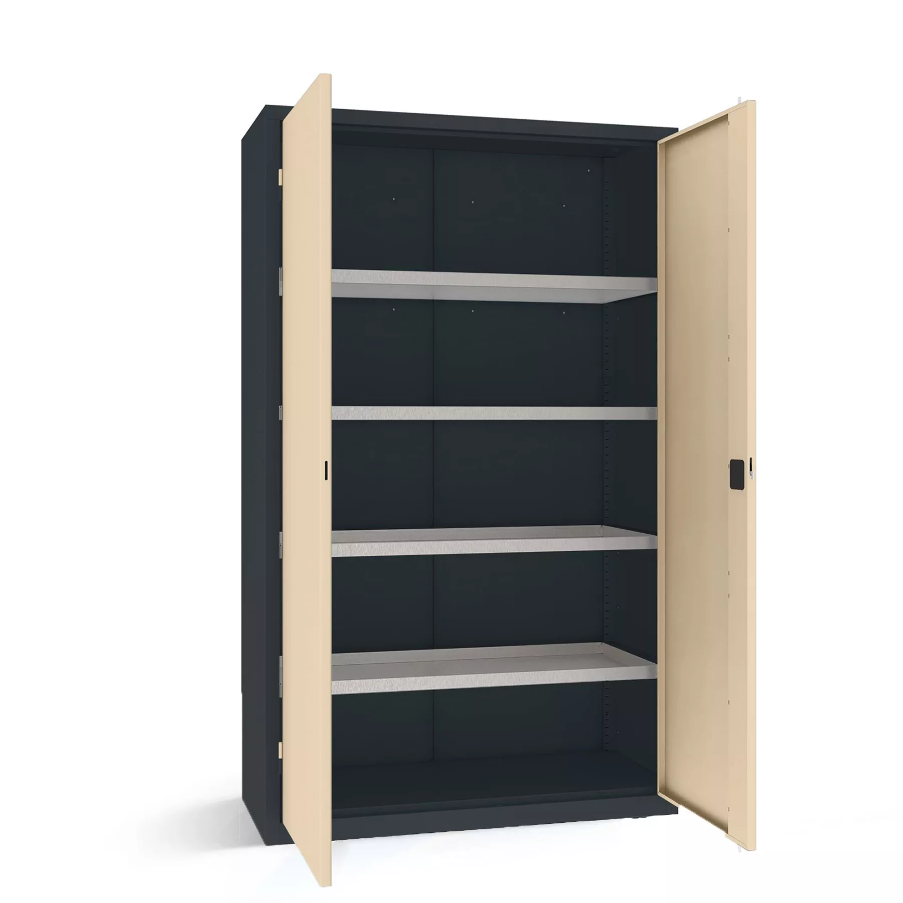 Heavy-duty workshop cabinet with shelves 199 x 120