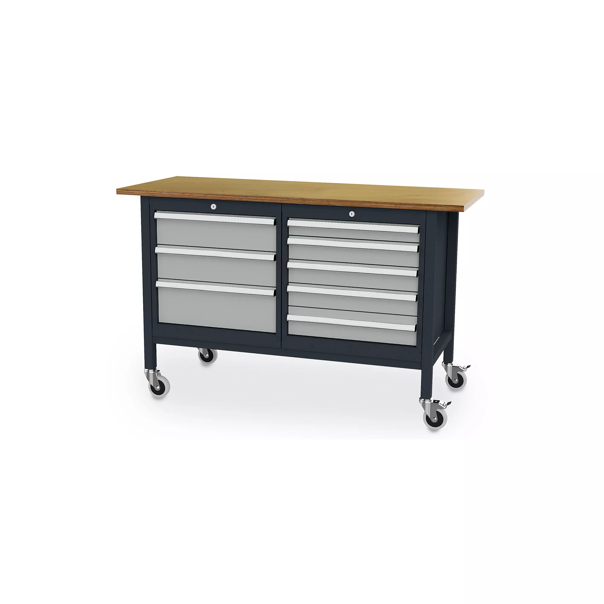 Mobile workbench - 7 drawers - 1500 x 600 x 960 mm (W x D x H)
