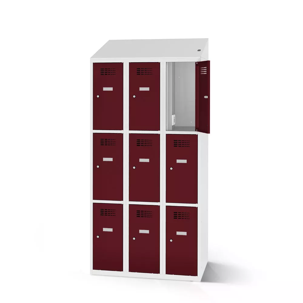 Vestiaire multicases 9 compartiments avec fonction de recharge - 90 cm de largeur