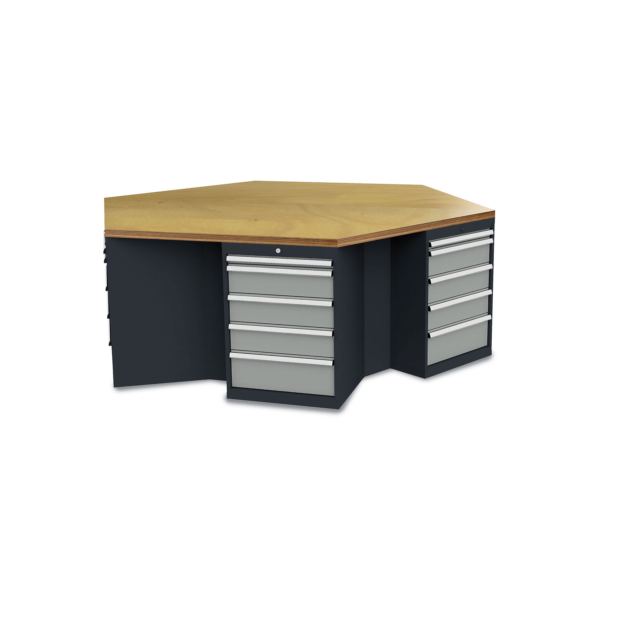 6-sided workbench for group workstations