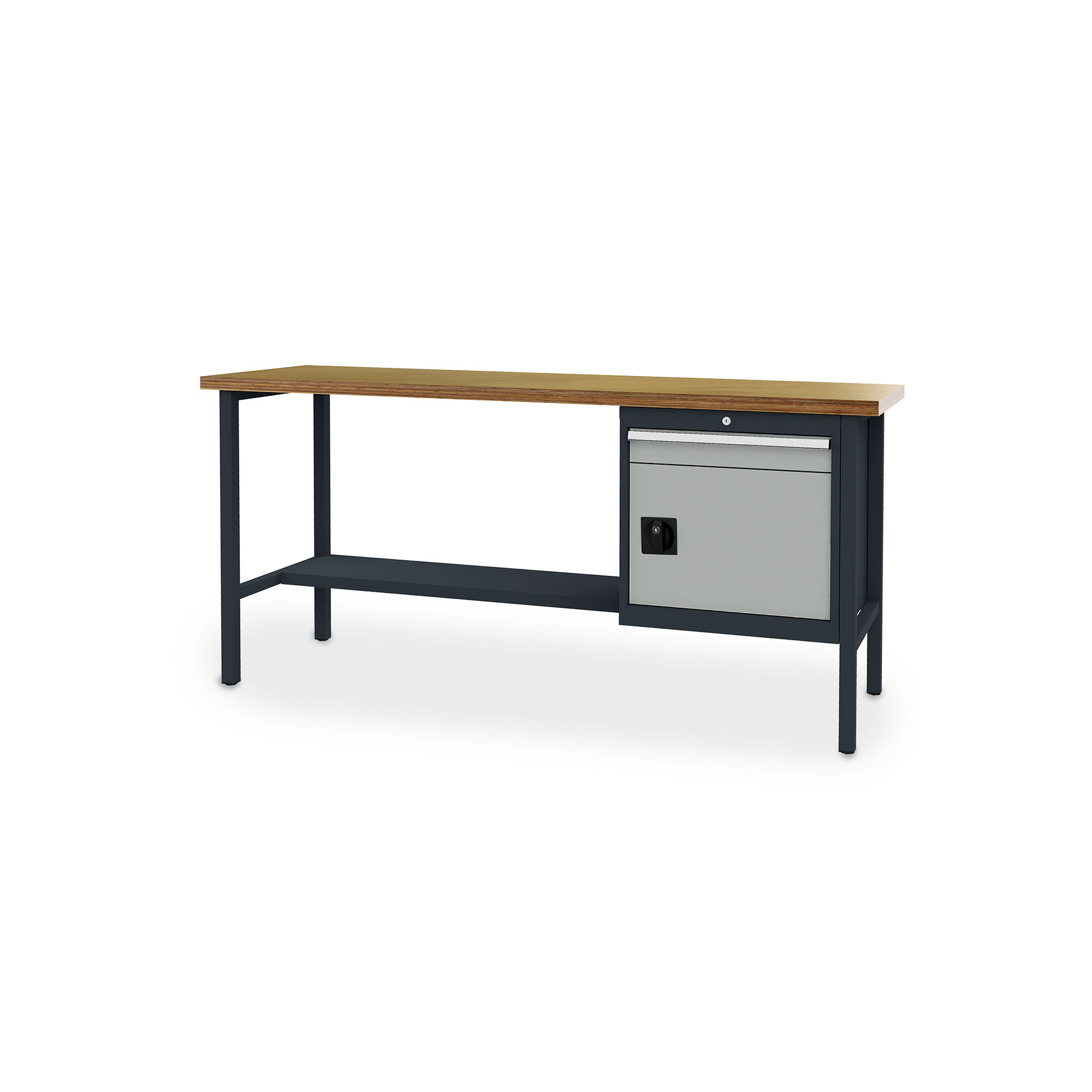 Professional workbench - sliding drawer and lockable compartment - 2000 x 600 x 960 mm (W x D x H)