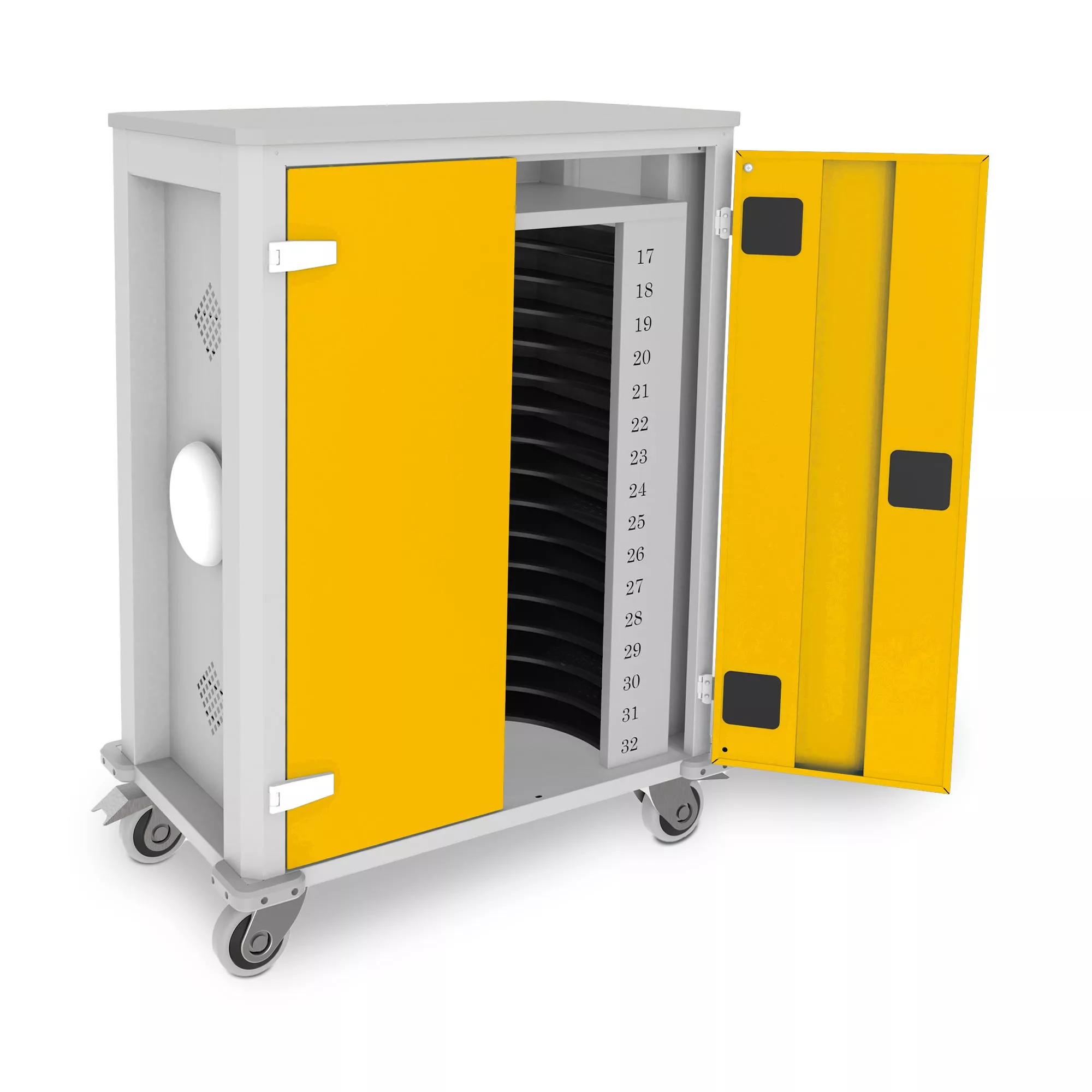 Tablet trolley power with access point for 32 tablets