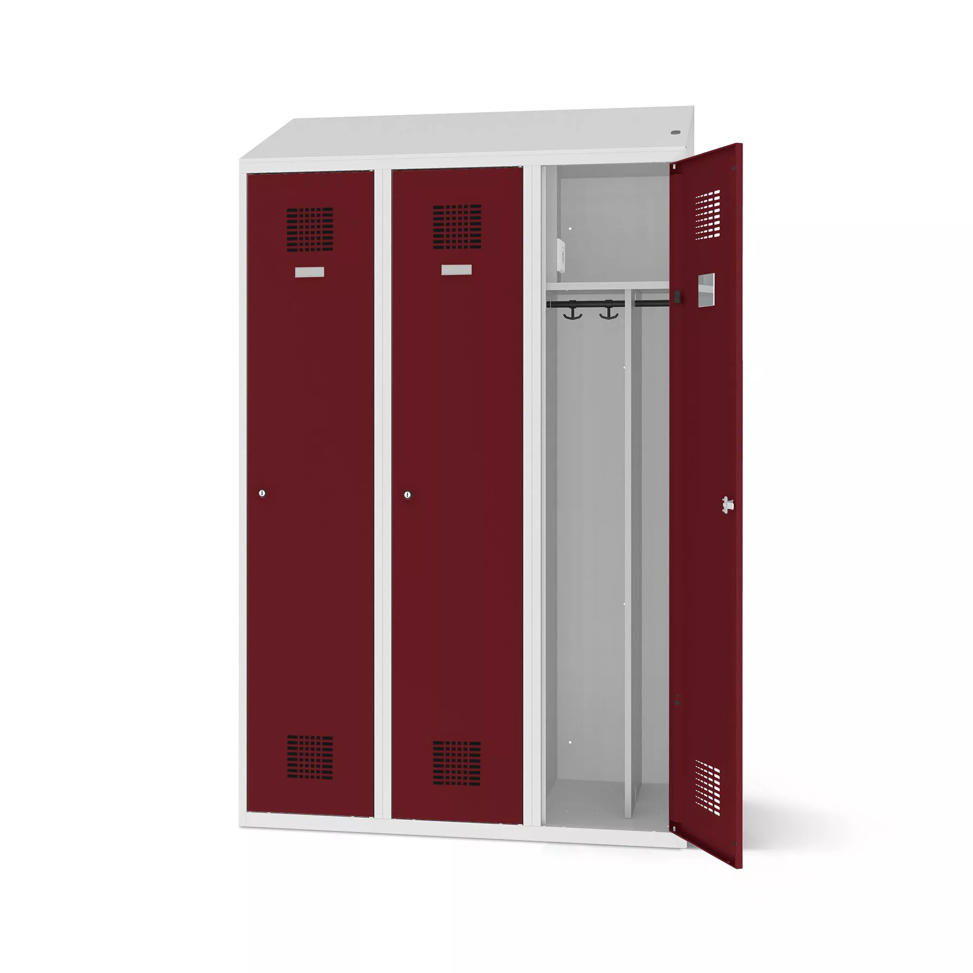 Vestiaire métallique 3 portes - avec fonction de chargement - 120 cm de largeur