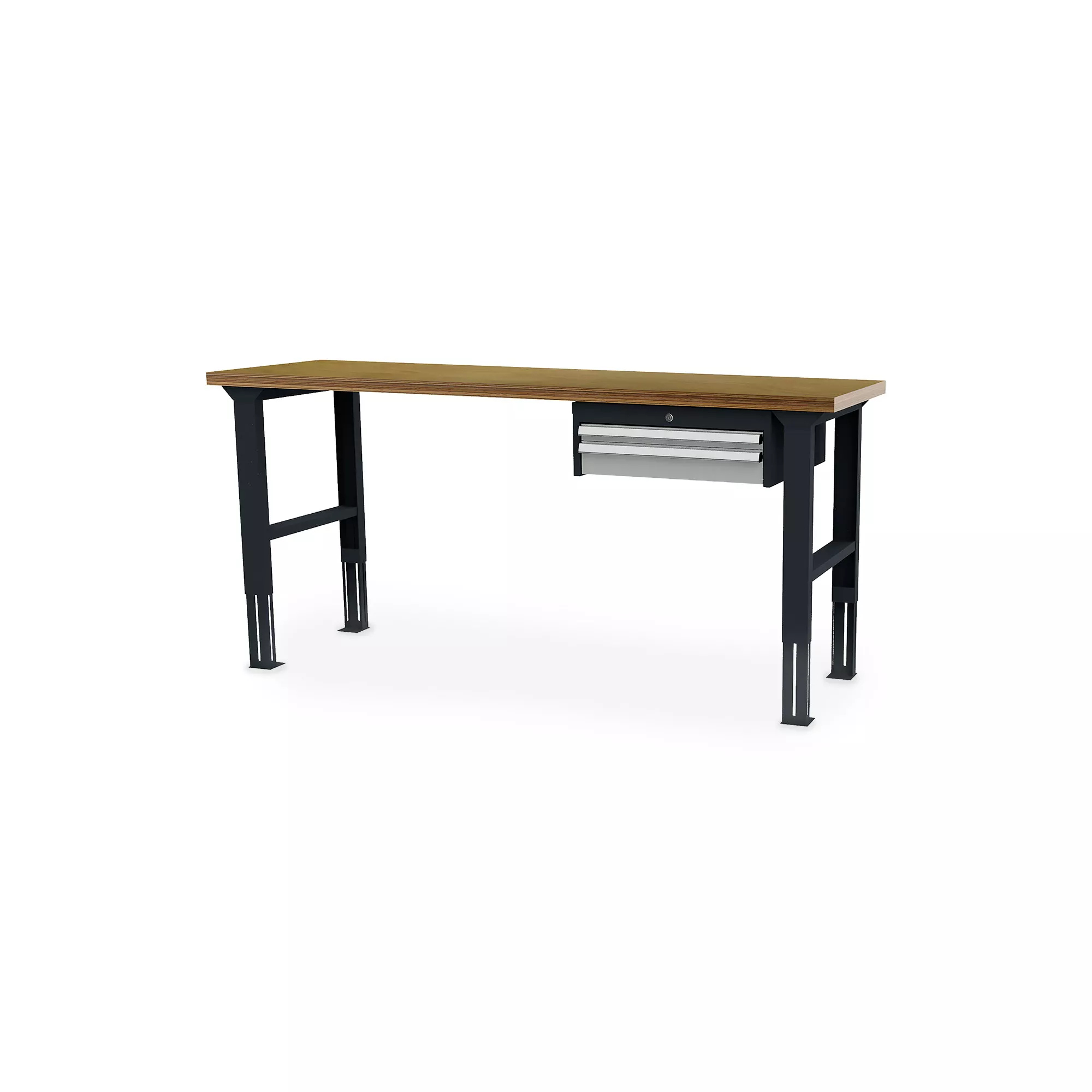 Workshop workbench - ergonomic height-adjustable - 2 drawers - 2000 x 600 x 760-1060 mm Workshop workbench - ergonomic height-adjustable - 2 drawers - 2000 x 600 x 760-1060 mm
