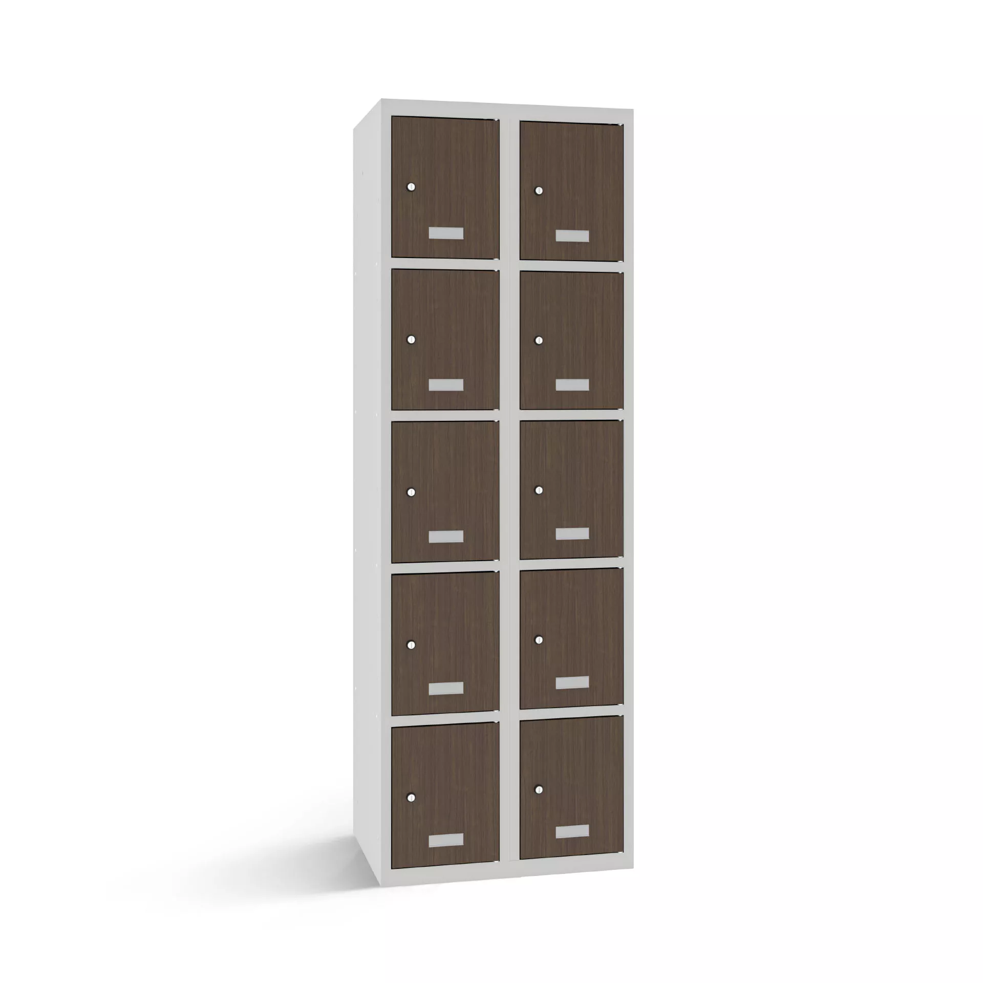 Vestiaire multicase avec 10 portes aspect bois – largeur 60 cm