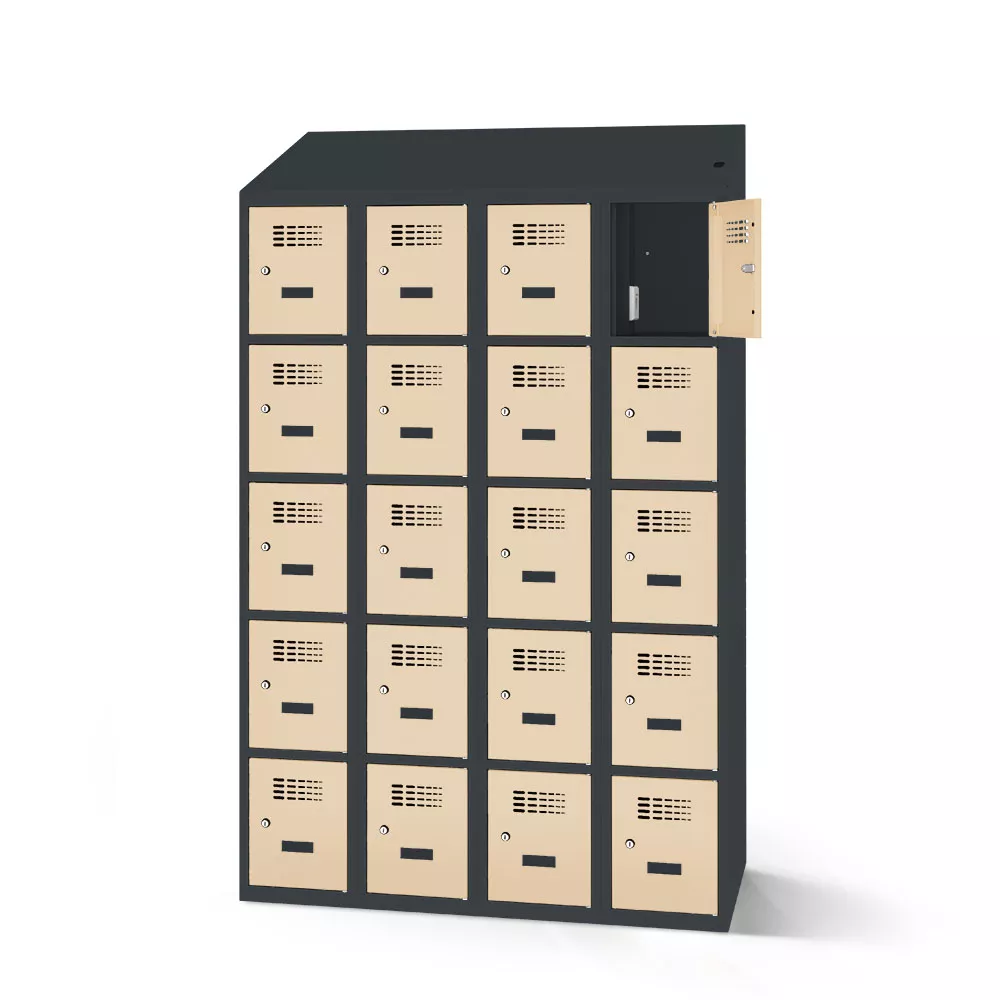 Compartment cabinet with charging function 20 compartments width 120 cm
