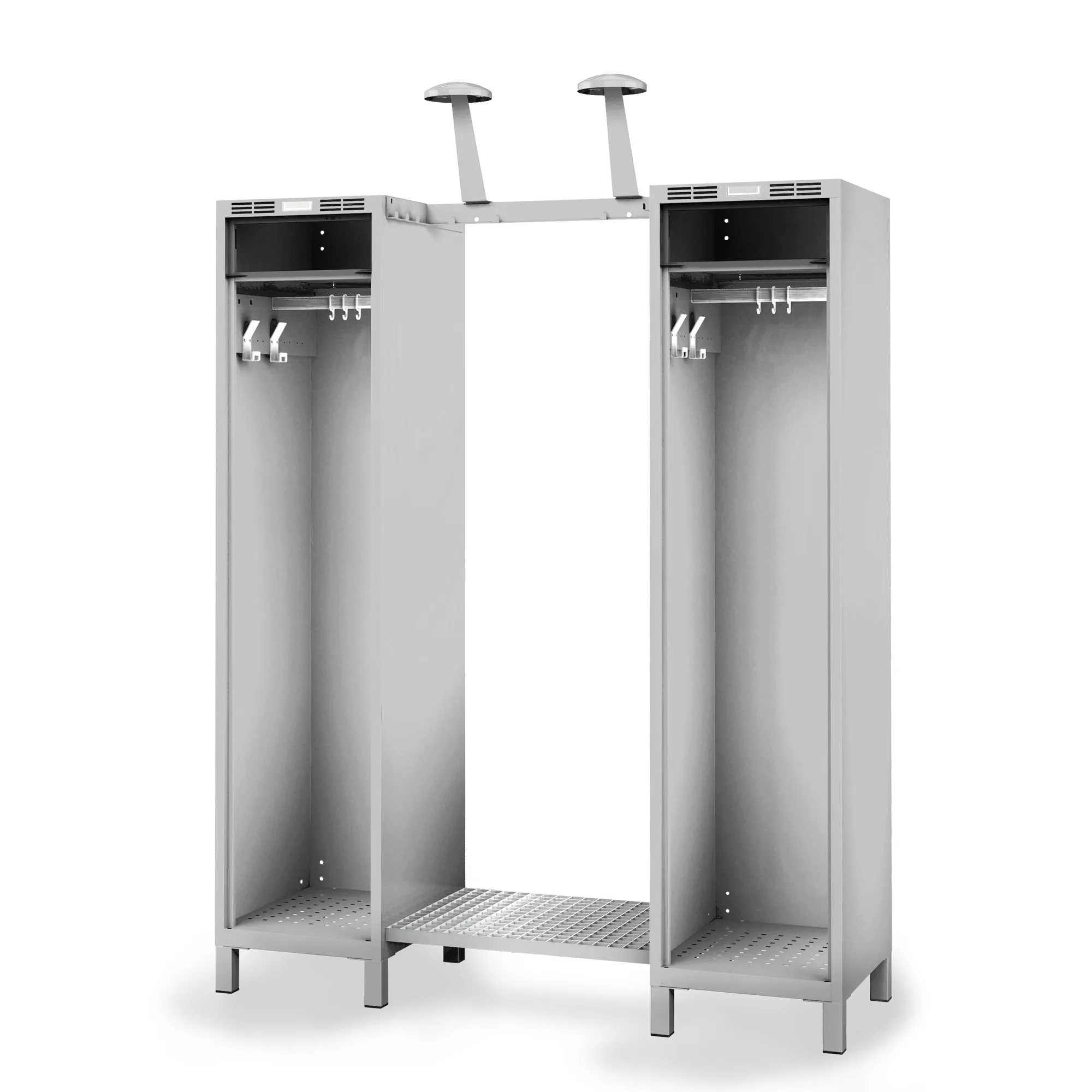 Fire department coat rack PROFLEX with feet width 40+60+40 cm