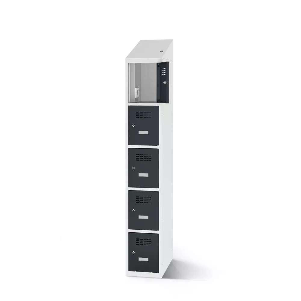 Vestiaire multicases 5 compartiments avec fonction de recharge - 40 cm de largeur