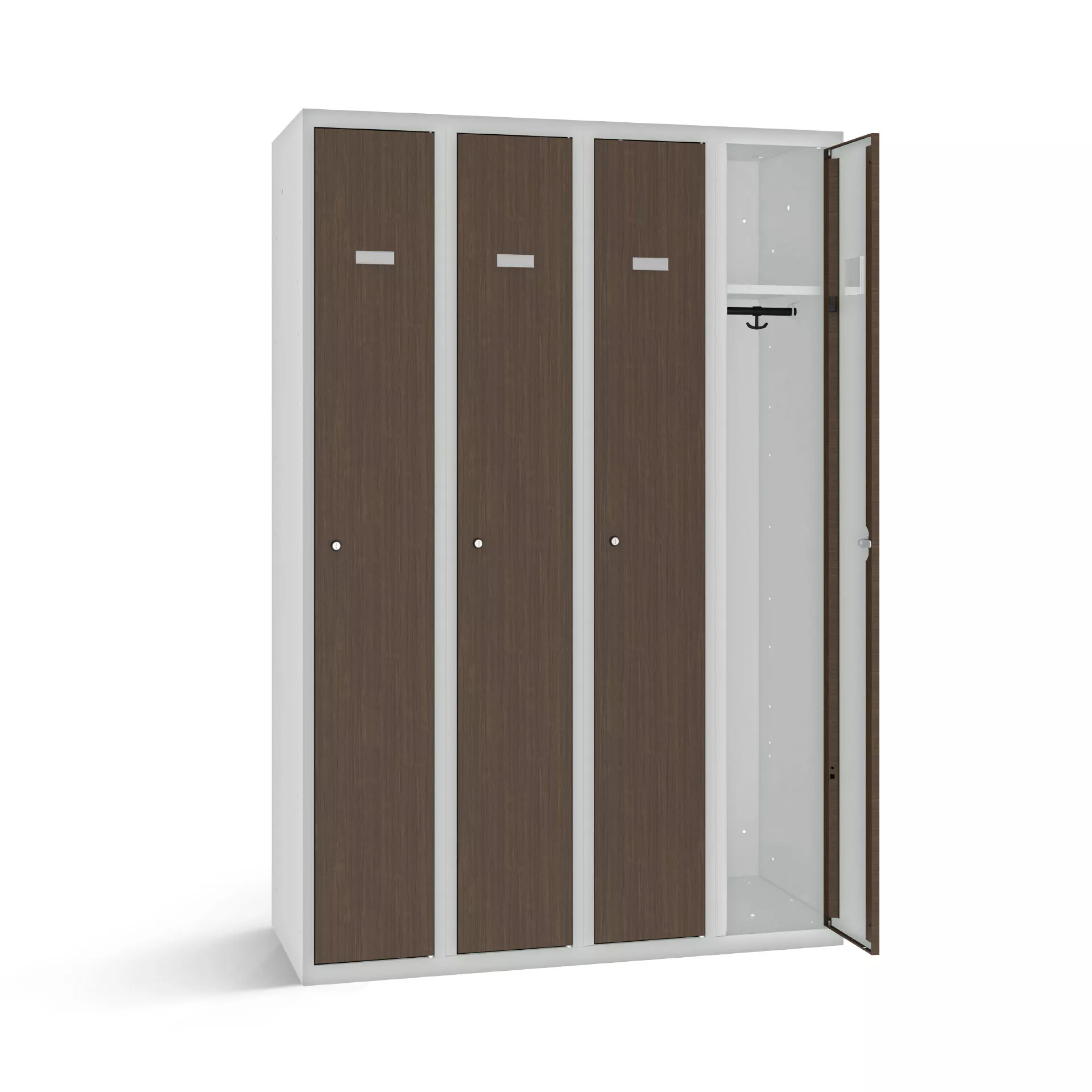 Vestiaire industrie propre 4 portes avec portes aspects bois - largeur 120 cm
