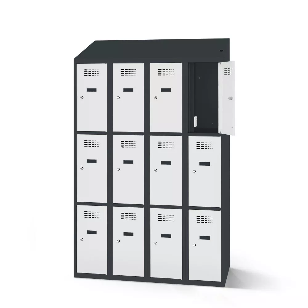 Compartment cabinet with charging function 12 compartments width 120 cm