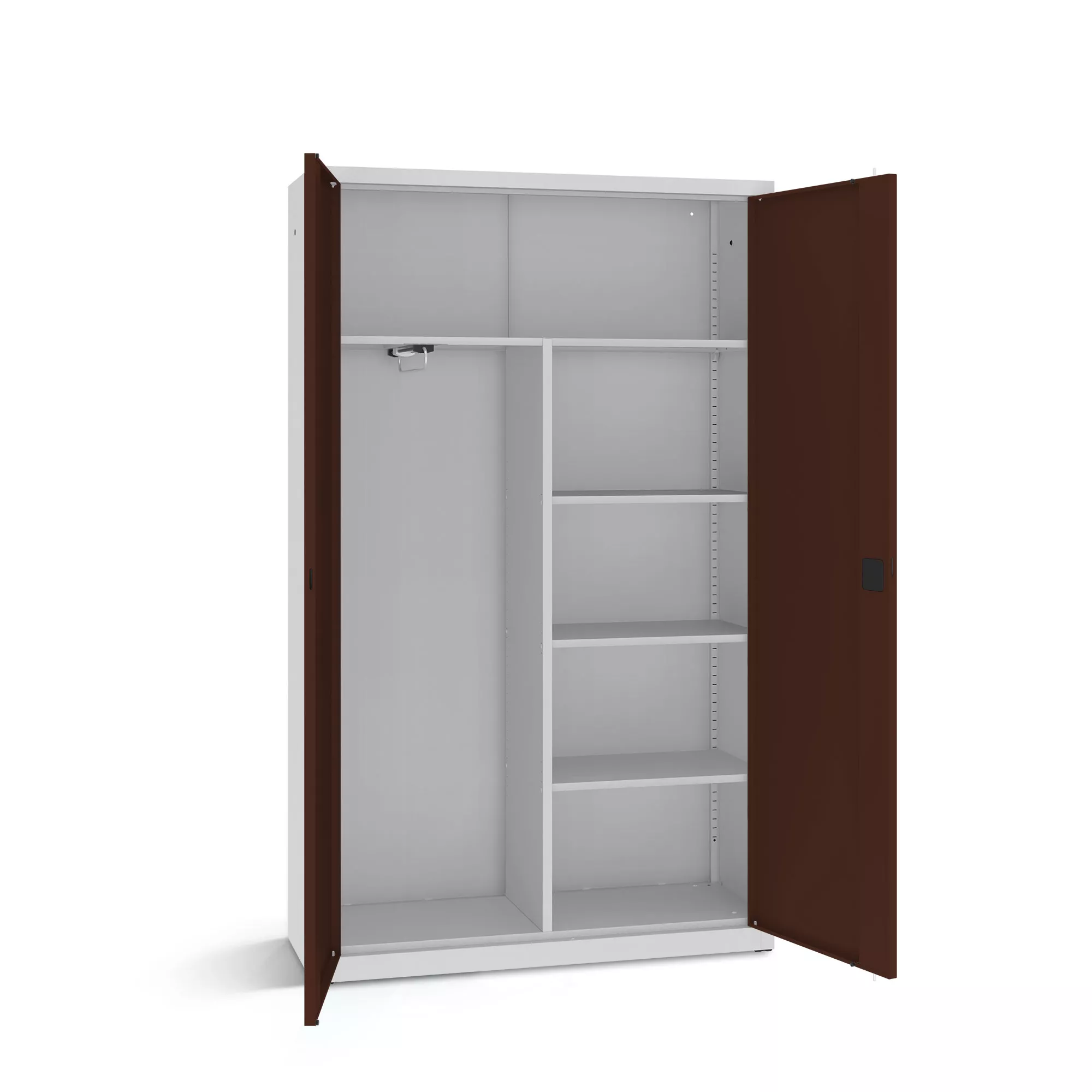 Armoire de bureau métallique - étagères, tringle - 120 cm de largeur