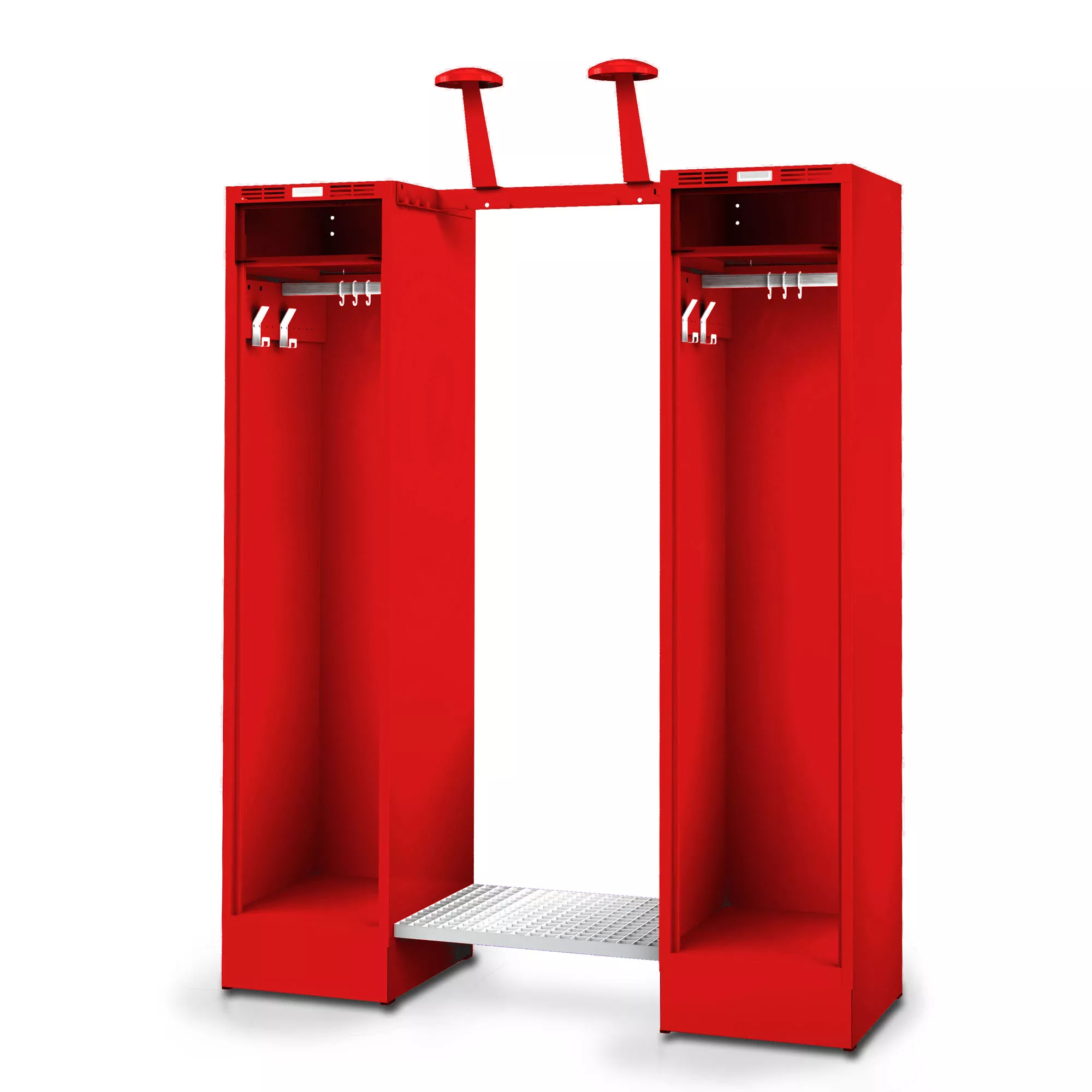 Fire department coat rack PROFLEX with base width 30+60+30 cm Fire department coat rack PROFLEX with base width 30+60+30 cm