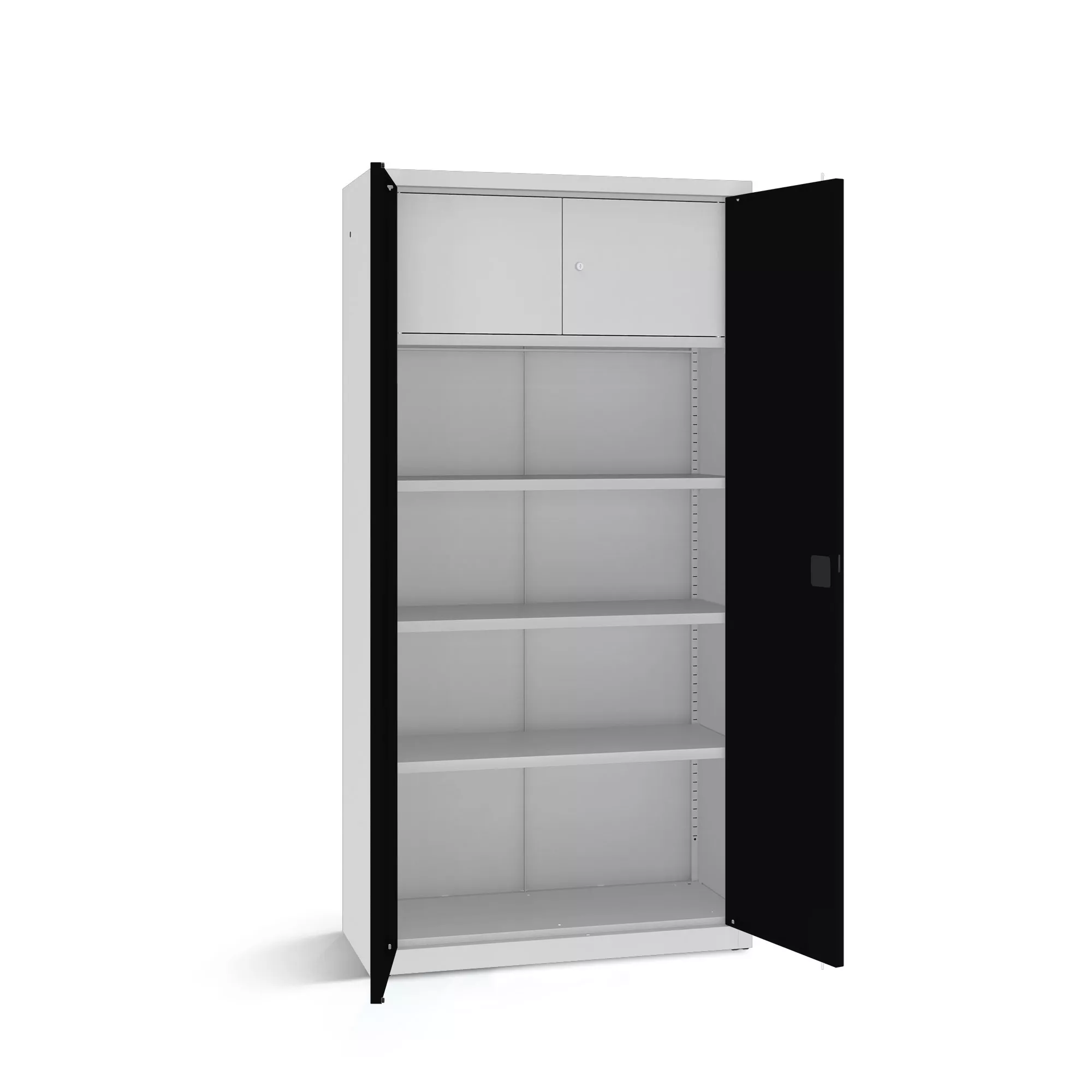 Metal office cabinet - 3 shelves secure locker - 100 cm wide