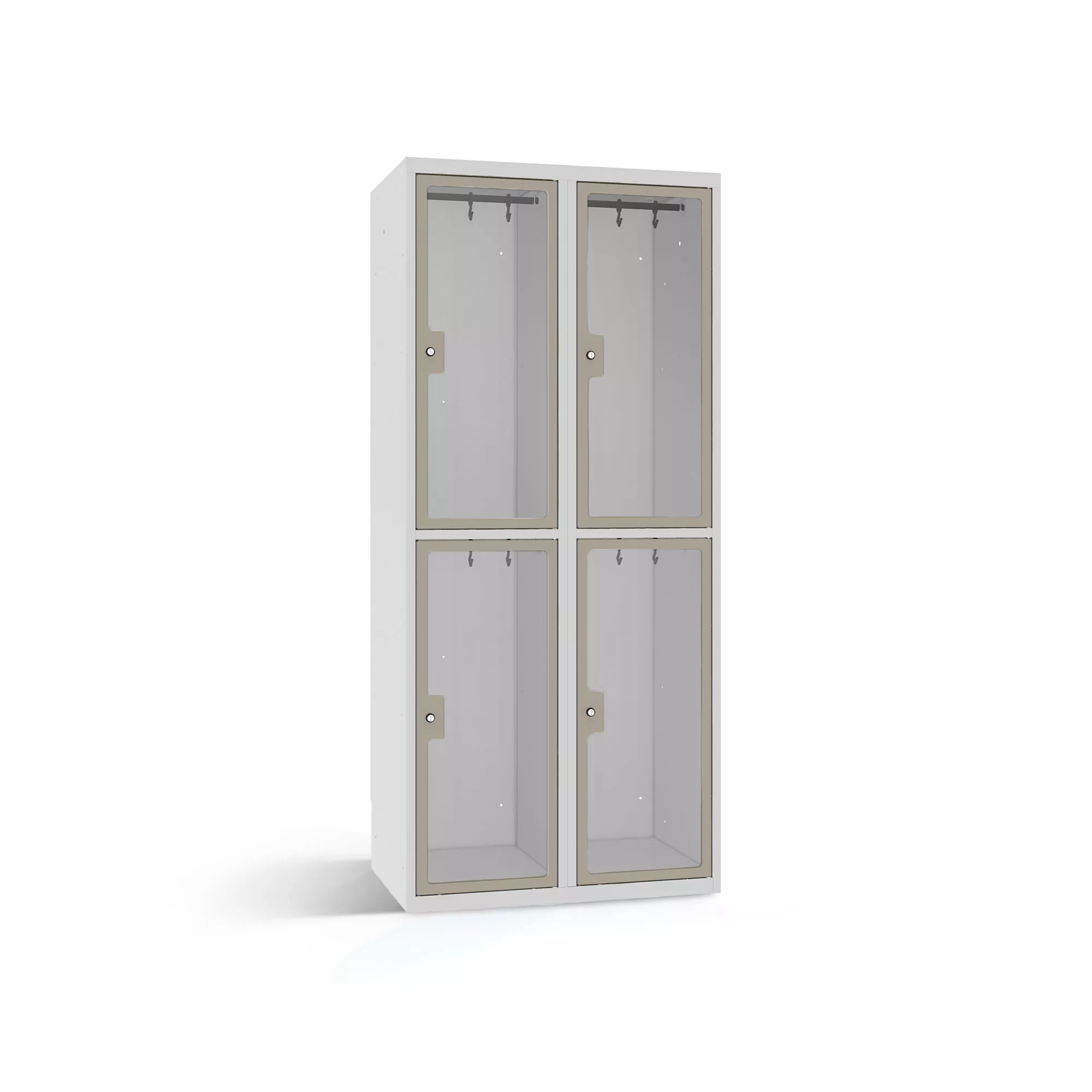 Vestiaire métallique 4 portes en plexiglas - 80 cm de largeur