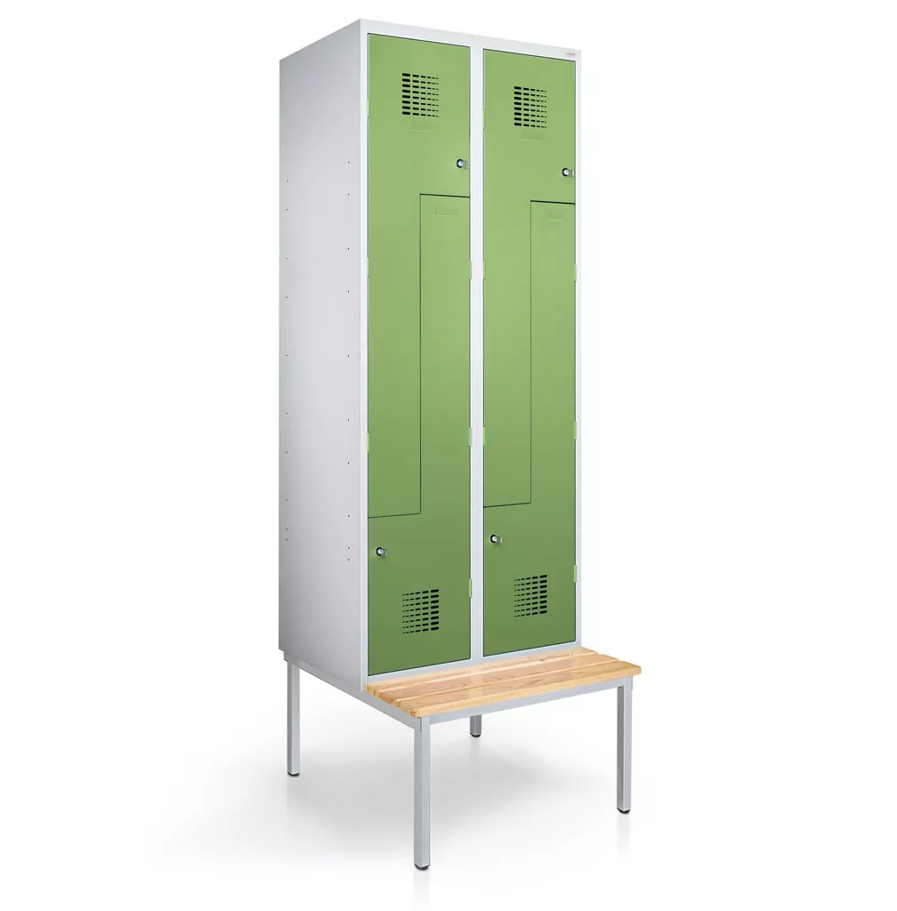 Vestiaire en L métallique - 4 portes - 60 cm de largeur