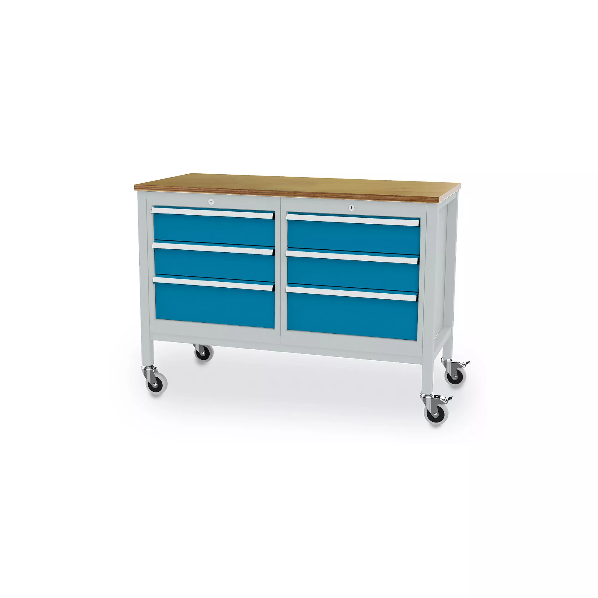 Établi mobile - 6 tiroirs - 1300 x 600 x 960 mm (L x P x H)