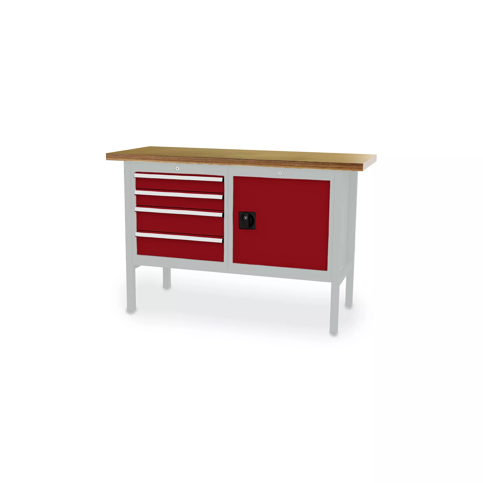 Établi professionnel - 4 tiroirs et compartiment verrouillable - 1500 x 600 x 960 mm (L x P x H)