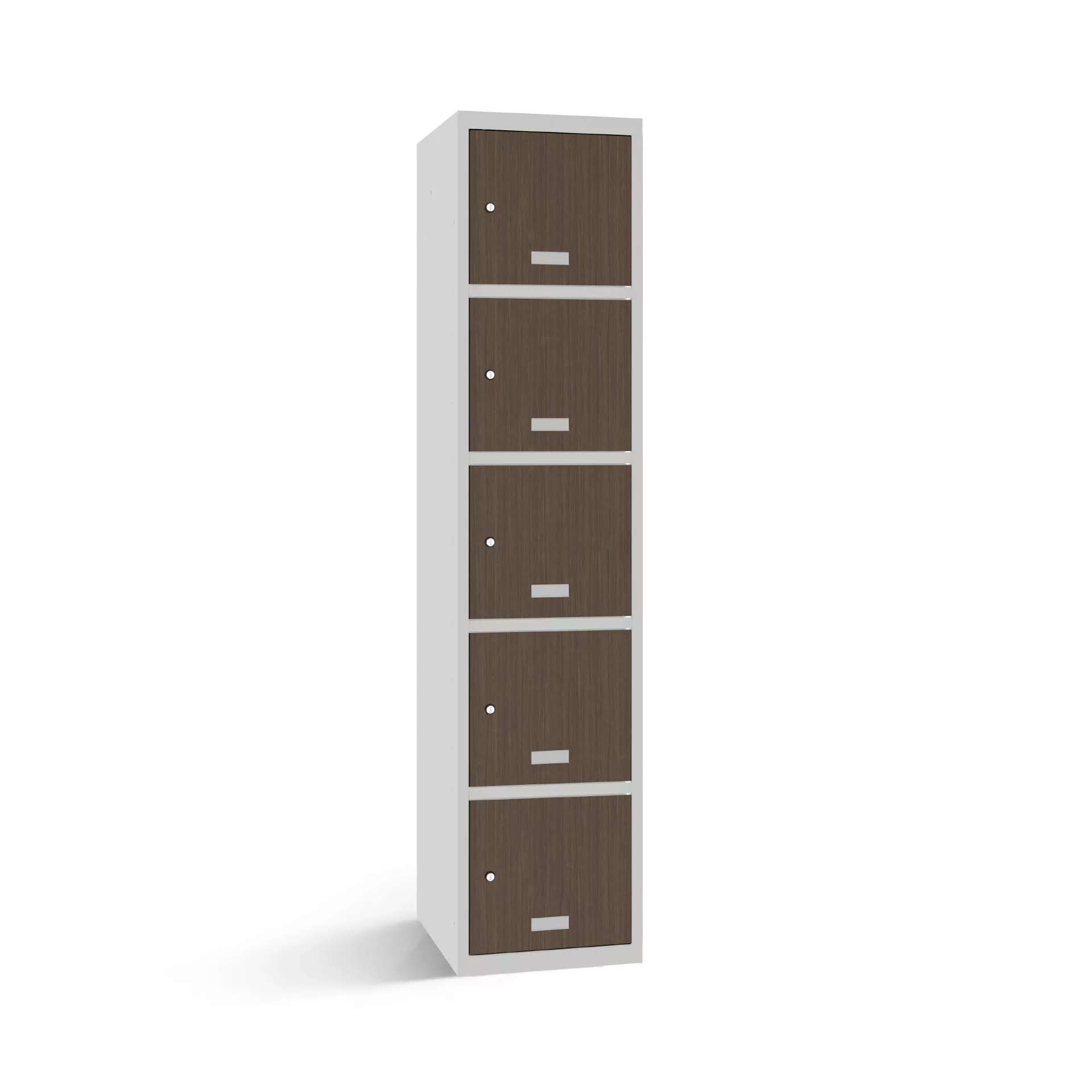 Vestiaire multicase avec 5 portes aspect bois – largeur 40 cm