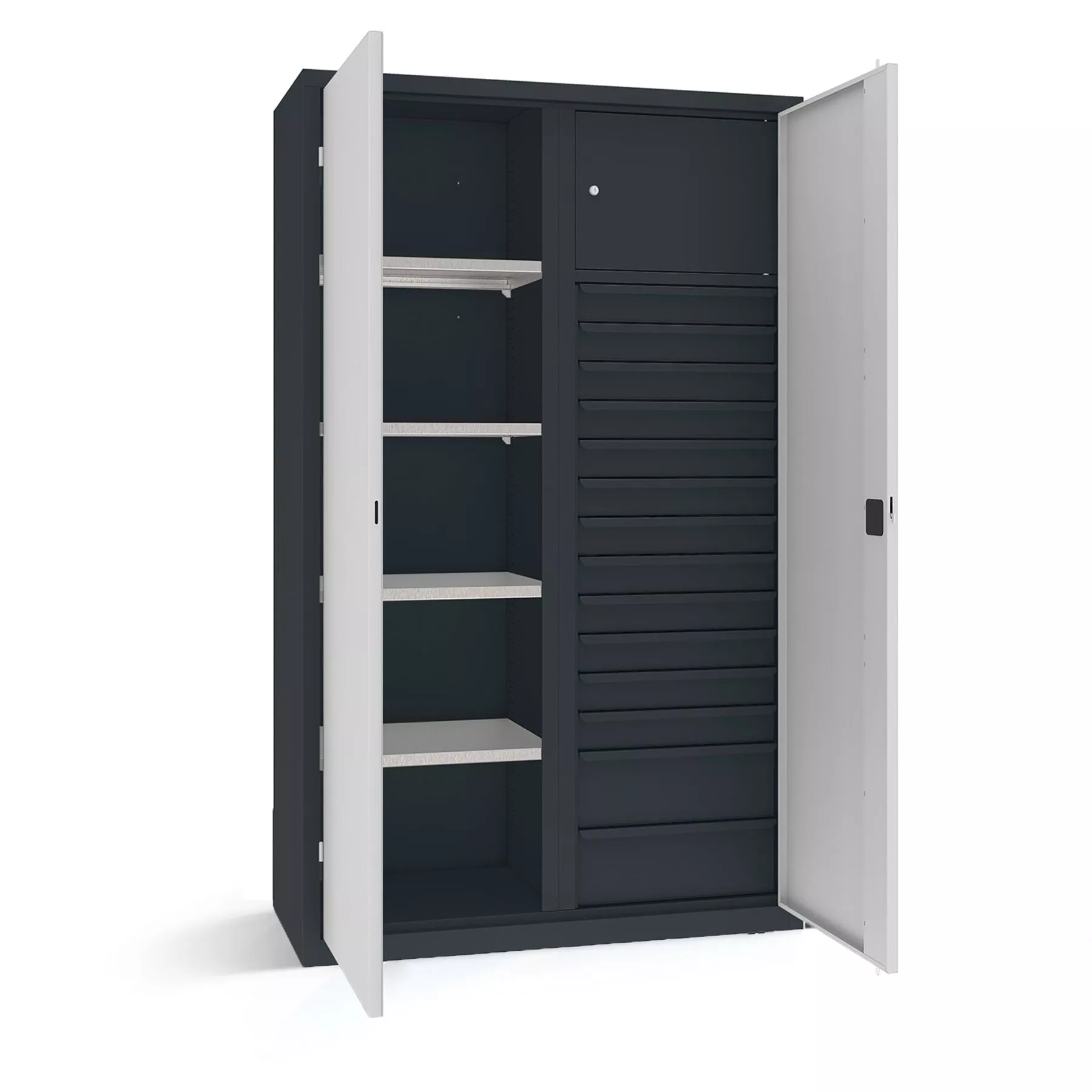 Werkstattschrank Schwerlast 14 Auszüge 4 Fachböden Breite 120 cm