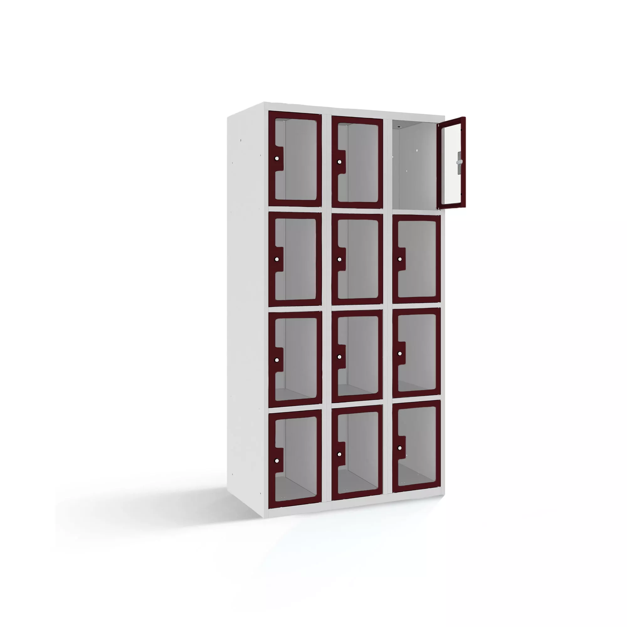 Vestiaire multicases 12 portes en plexiglas - 90 cm de largeur