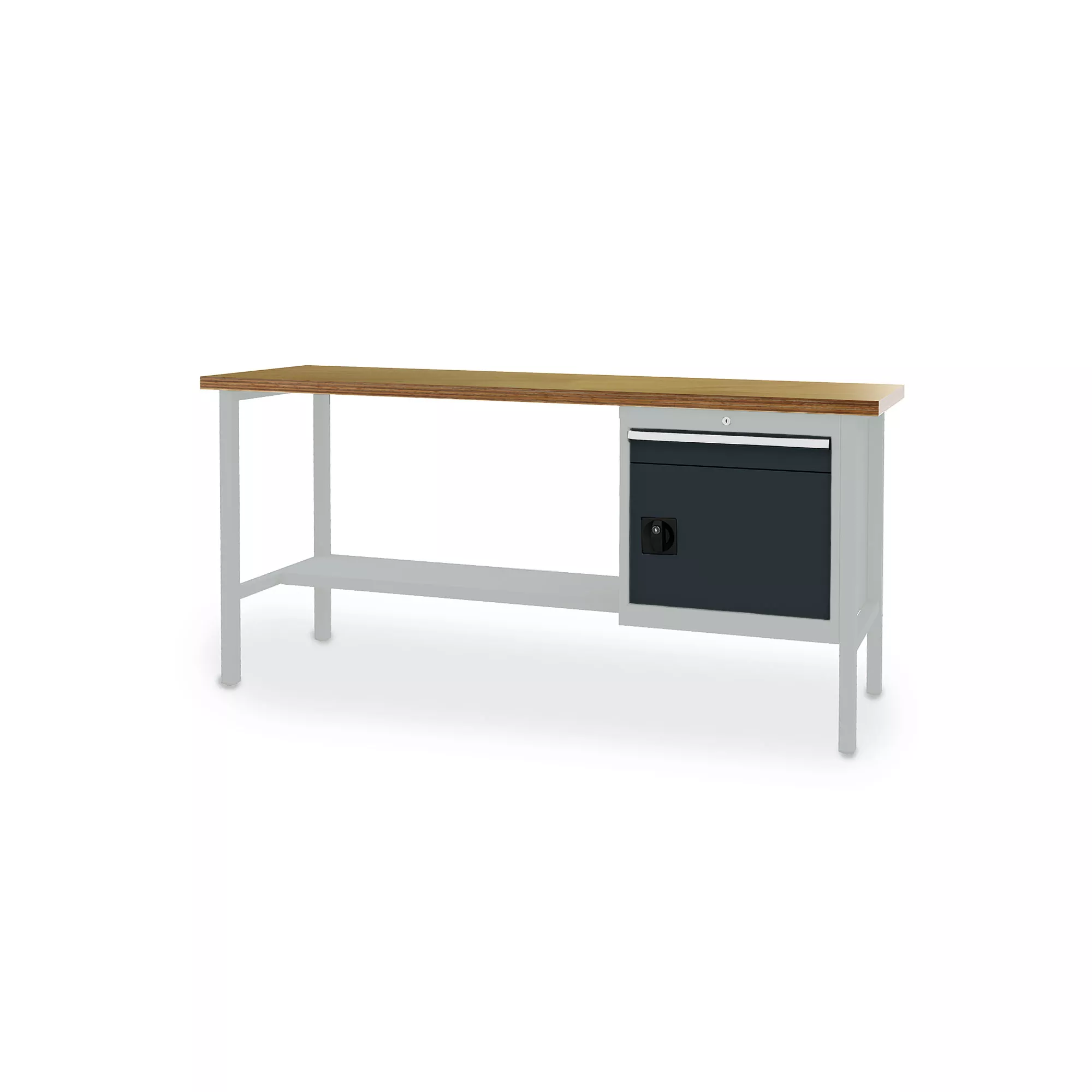 Professional workbench - sliding drawer and lockable compartment - 2000 x 600 x 960 mm (W x D x H)