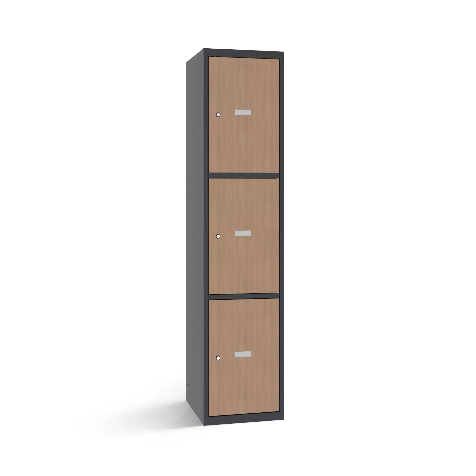 Vestiaire multicase avec 3 portes aspect bois – largeur 40 cm