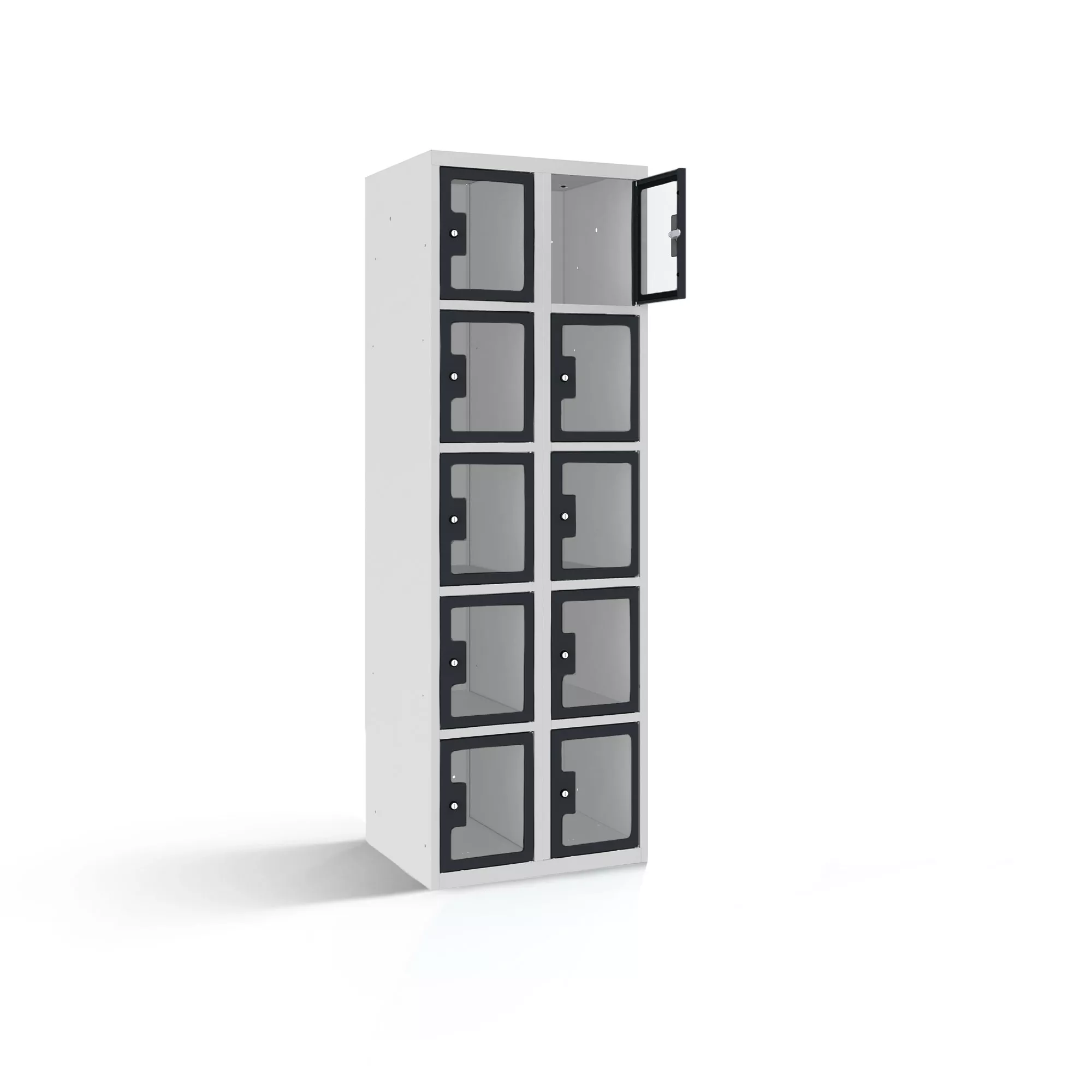Vestiaire multicases 10 portes en plexiglas - 60 cm de largeur