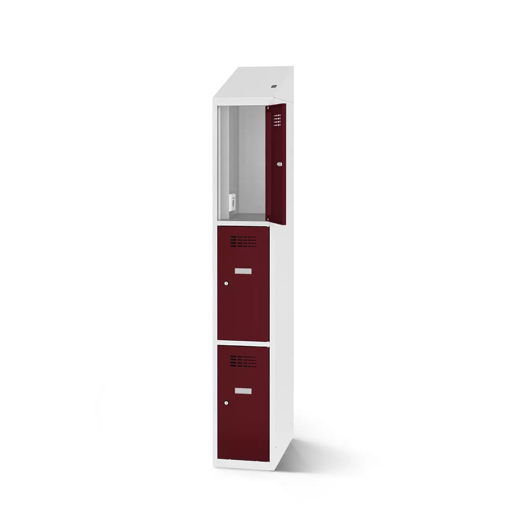 Vestiaire multicases 3 compartiments avec fonction de recharge - 40 cm de largeur