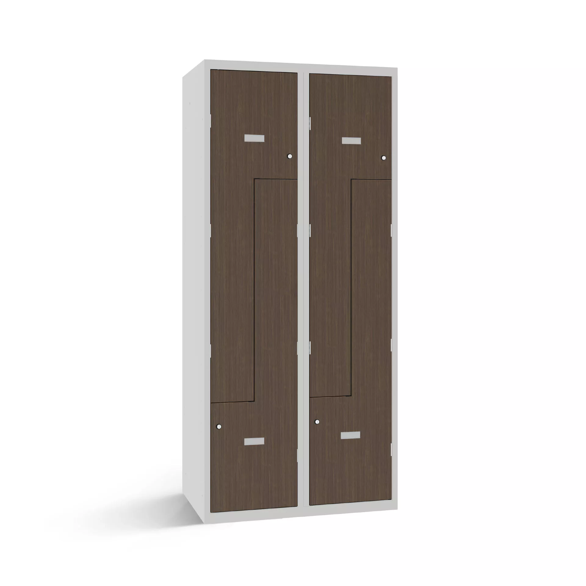 Vestiaire en L avec 4 portes aspect bois - largeur 80 cm
