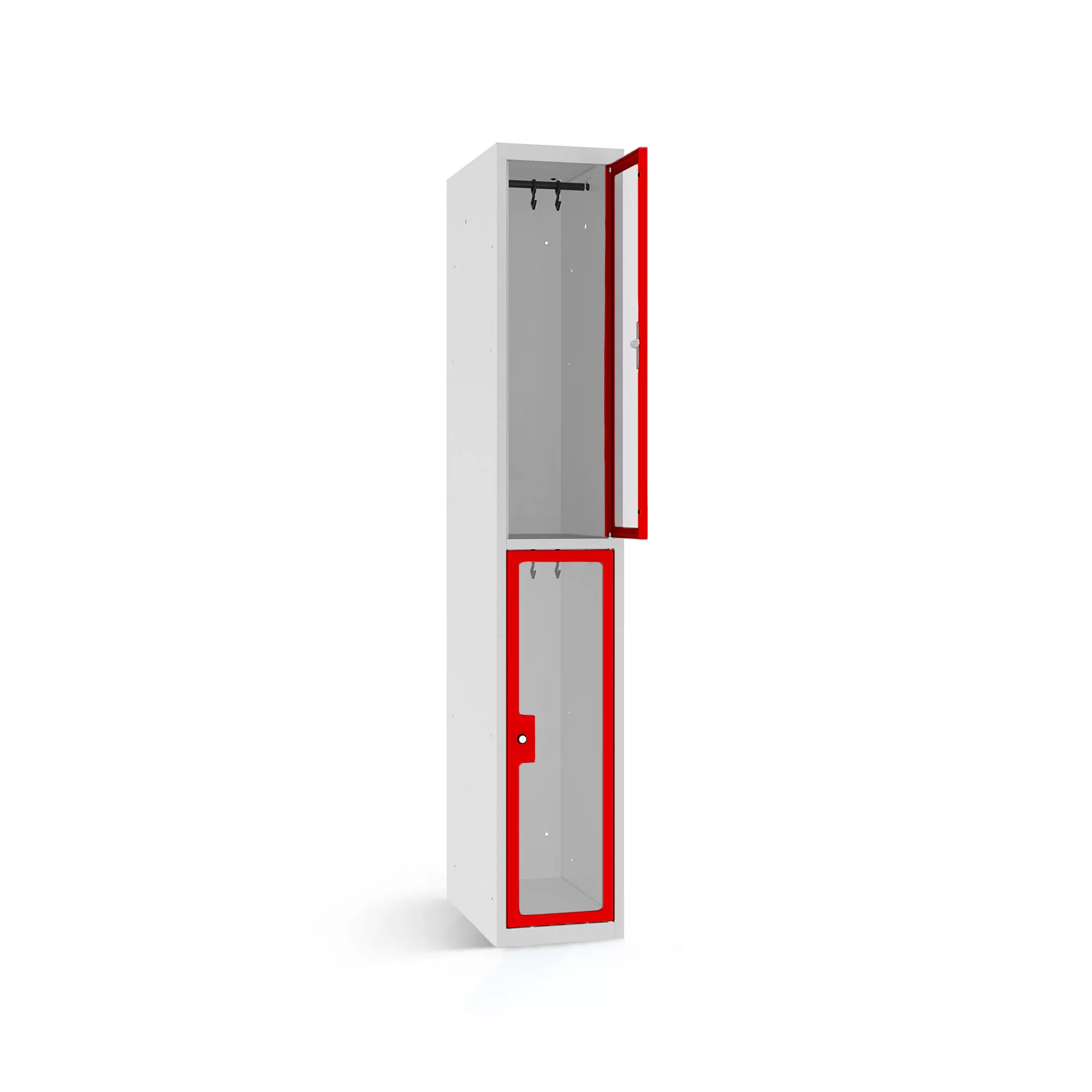 Vestiaire métallique 2 portes en plexiglas - 30 cm de largeur
