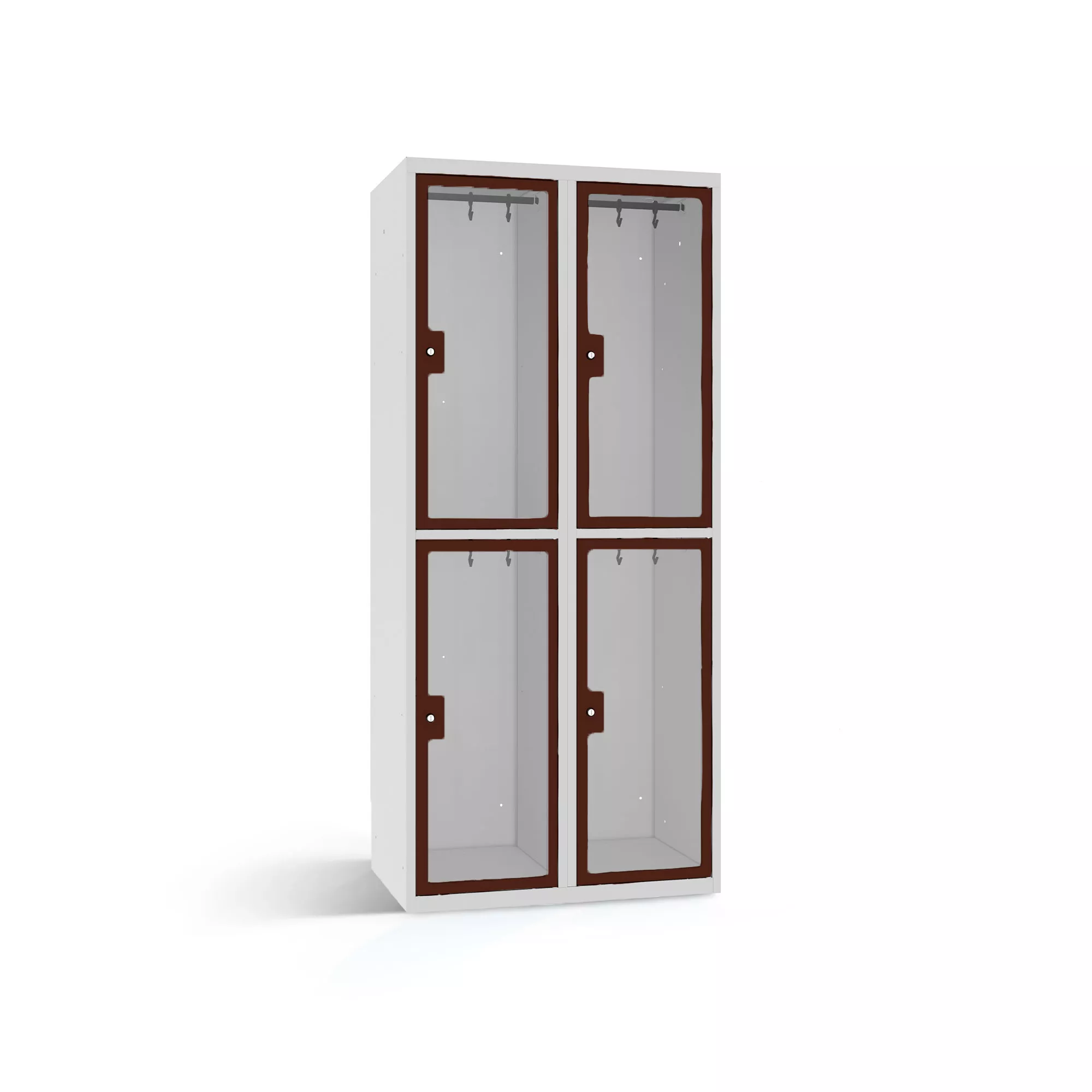 Vestiaire métallique 4 portes en plexiglas - 80 cm de largeur