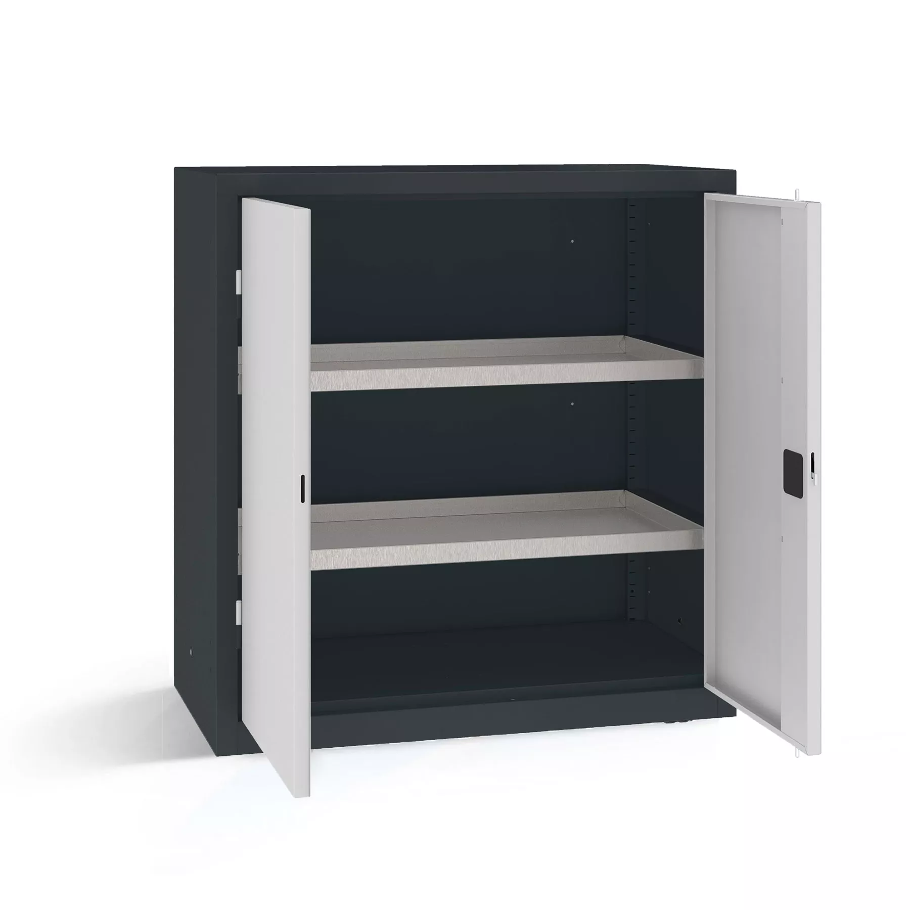 Armoire basse multifonction - étagères-bacs de rétention - 100 cm de largeur