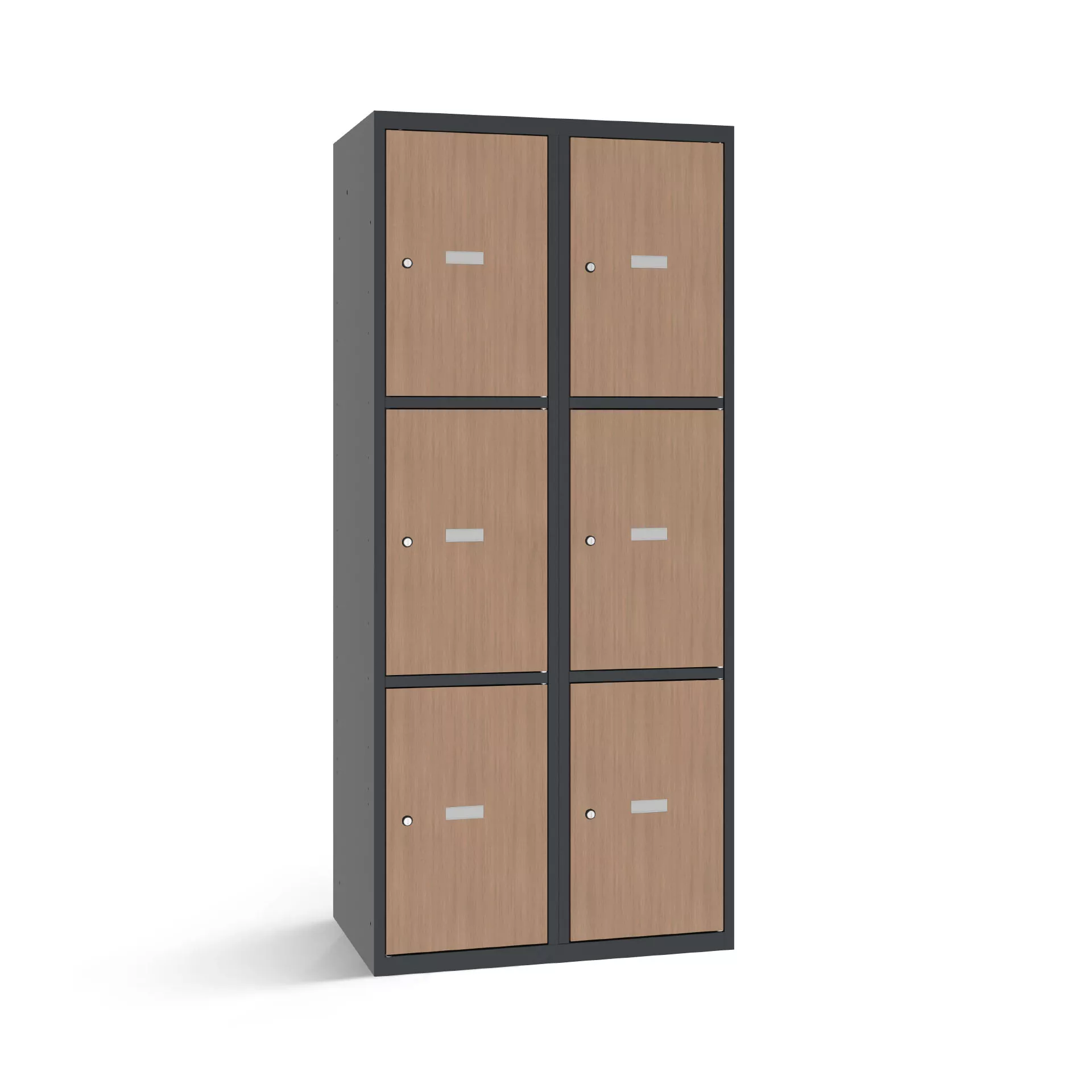 Vestiaire multicase avec 6 portes aspect bois – largeur 80 cm