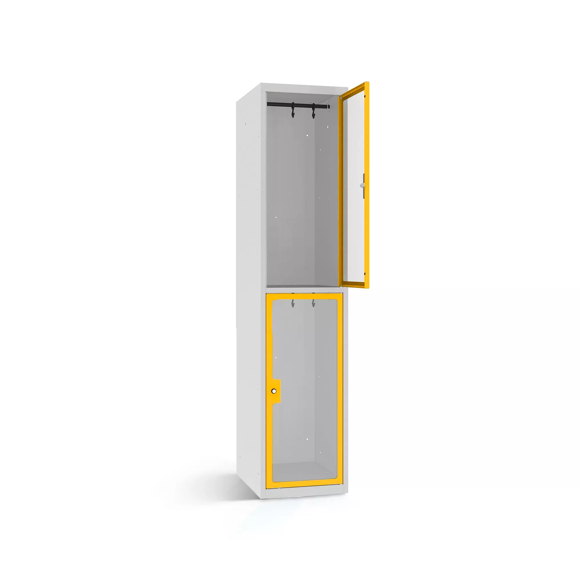 Vestiaire métallique 2 portes en plexiglas - 40 cm de largeur